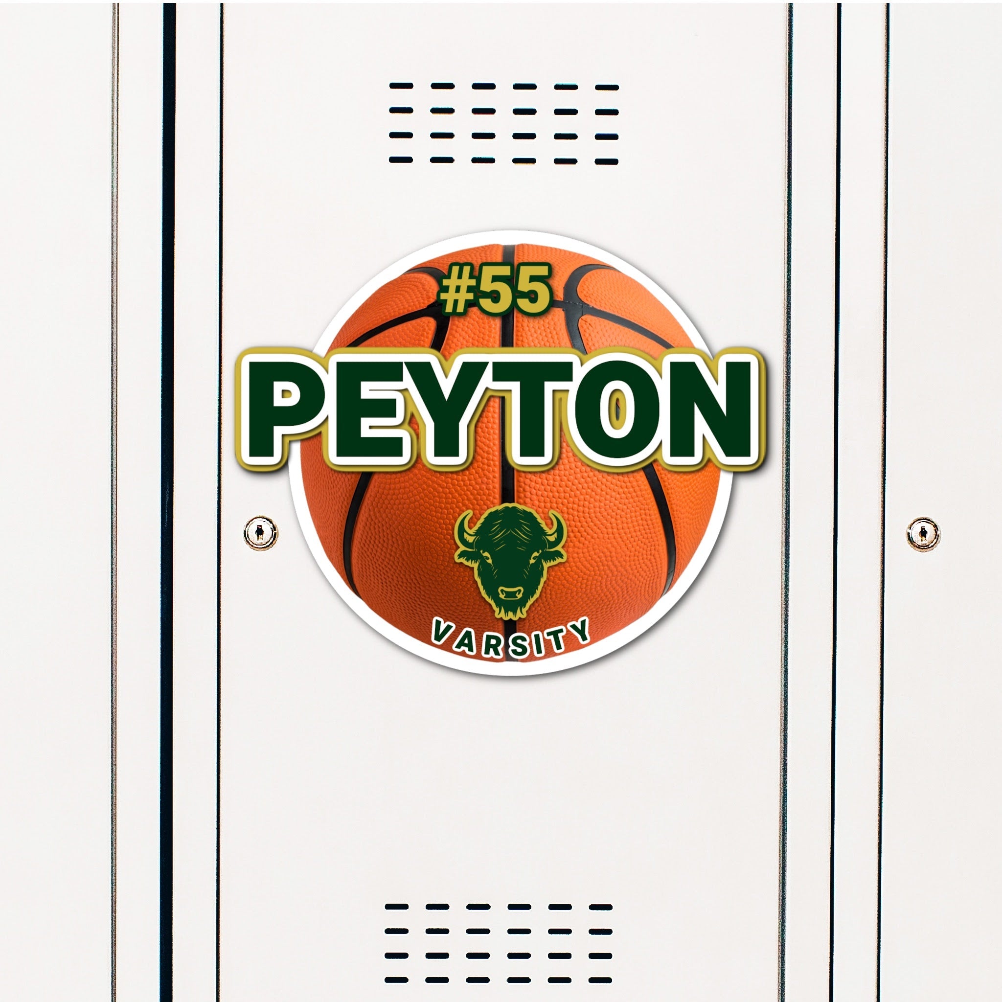 Custom Basketball Locker Decoration in Team or School Colors.