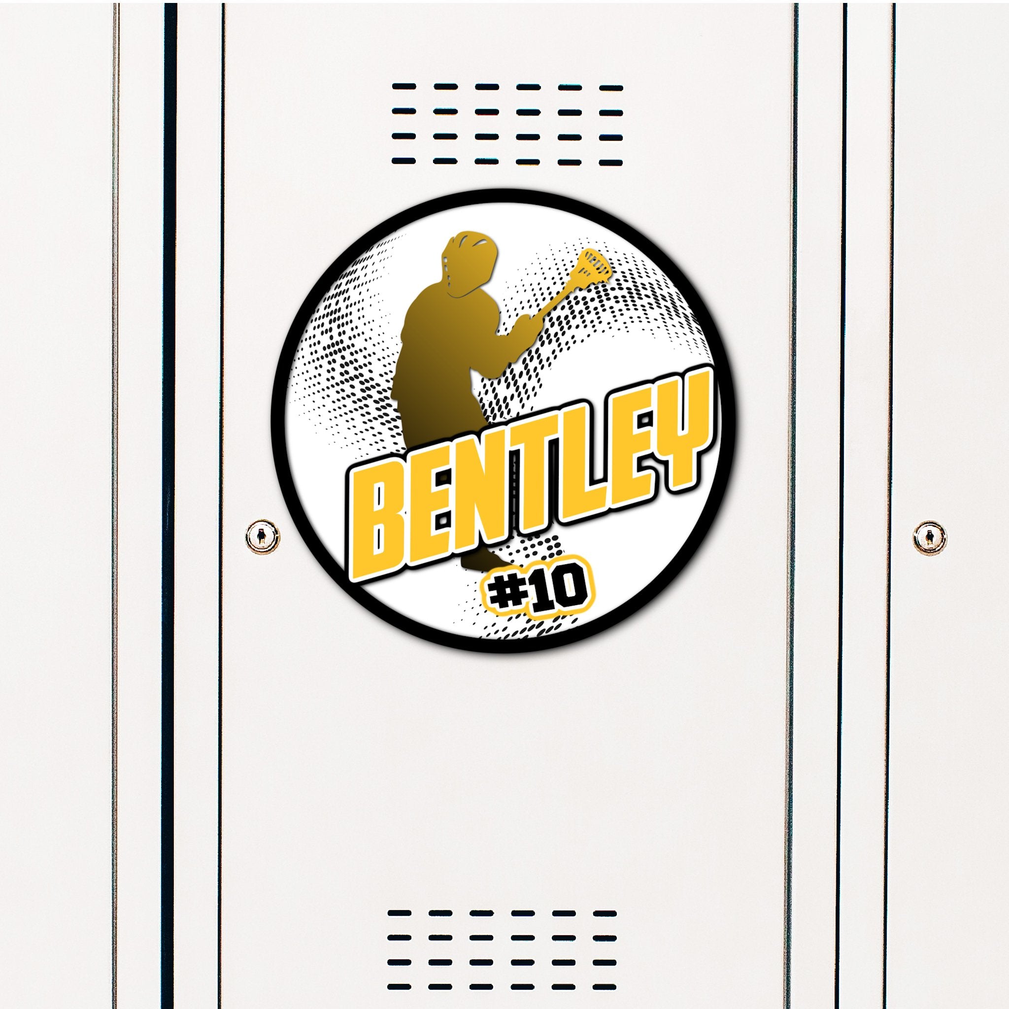 Custom Boy's Lacrosse Locker Decoration in Team or School Colors.