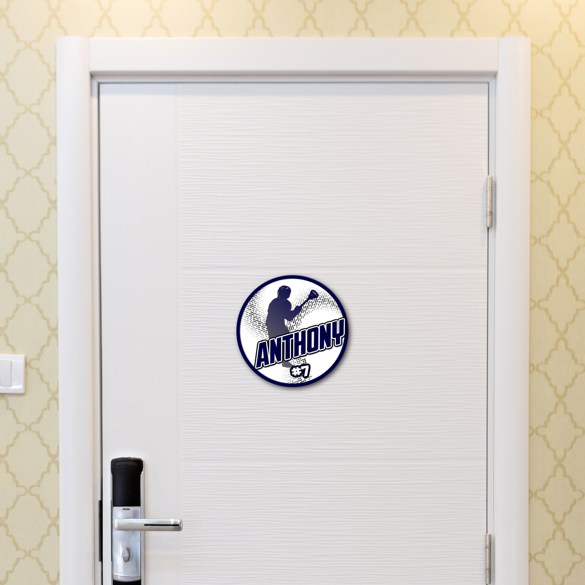 Custom Men's Lacrosse Tournament Hotel Door Sign