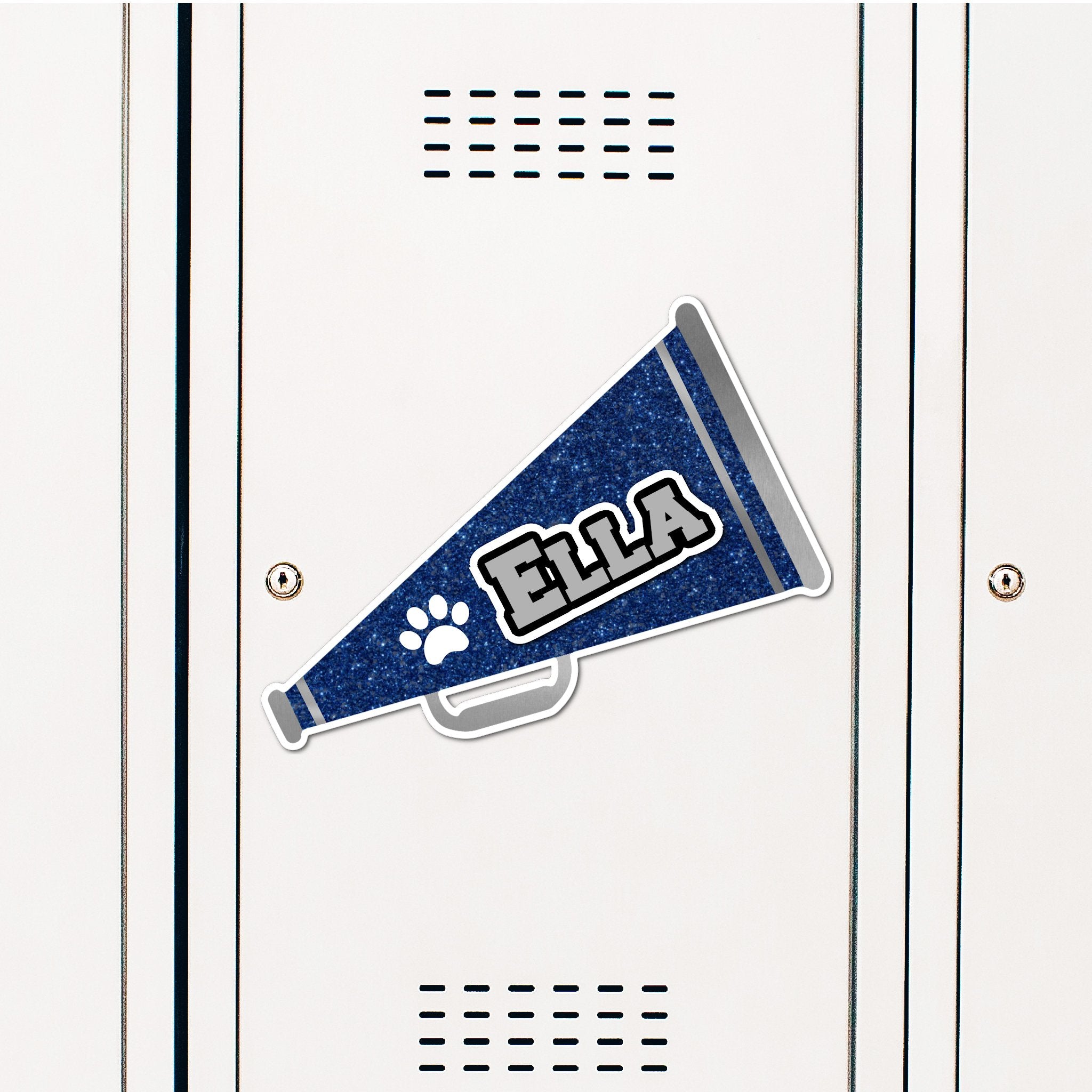 Custom Cheerleading Megaphone Locker Decoration in Team or School Colors.