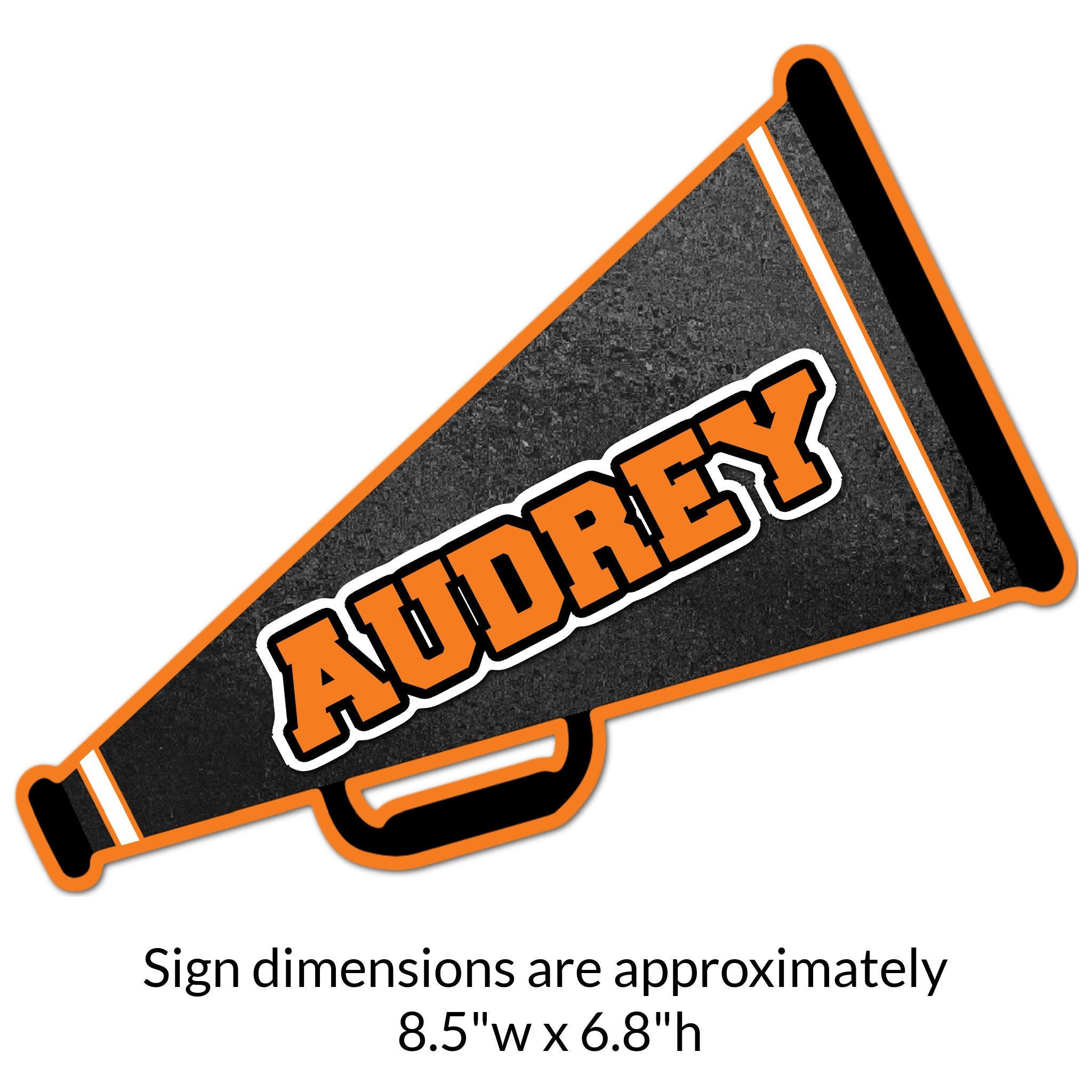 Custom Megaphone Cheer Locker Decoration Cut Out Dimensions.