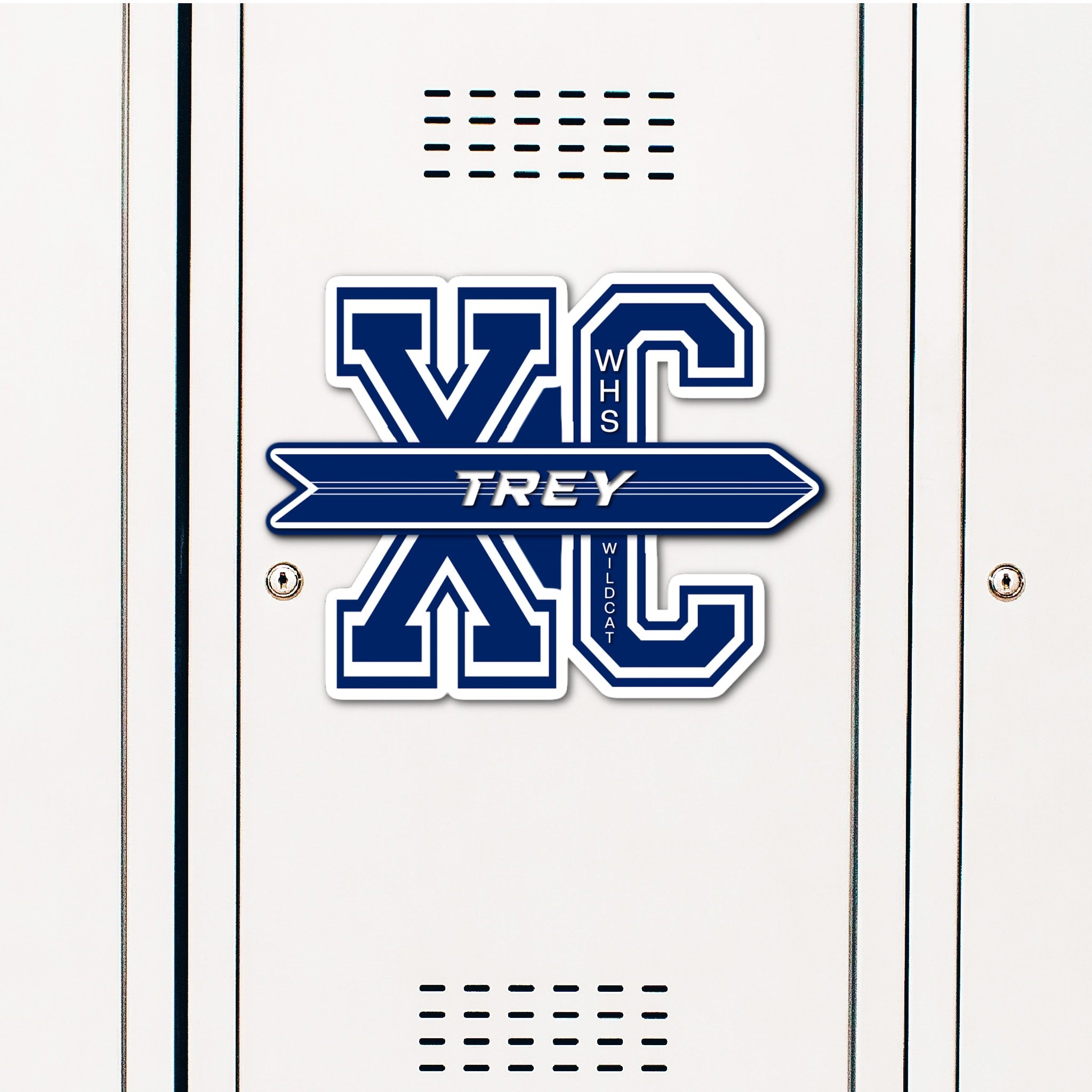 Custom XC Country Locker Decoration in Team or School Colors.