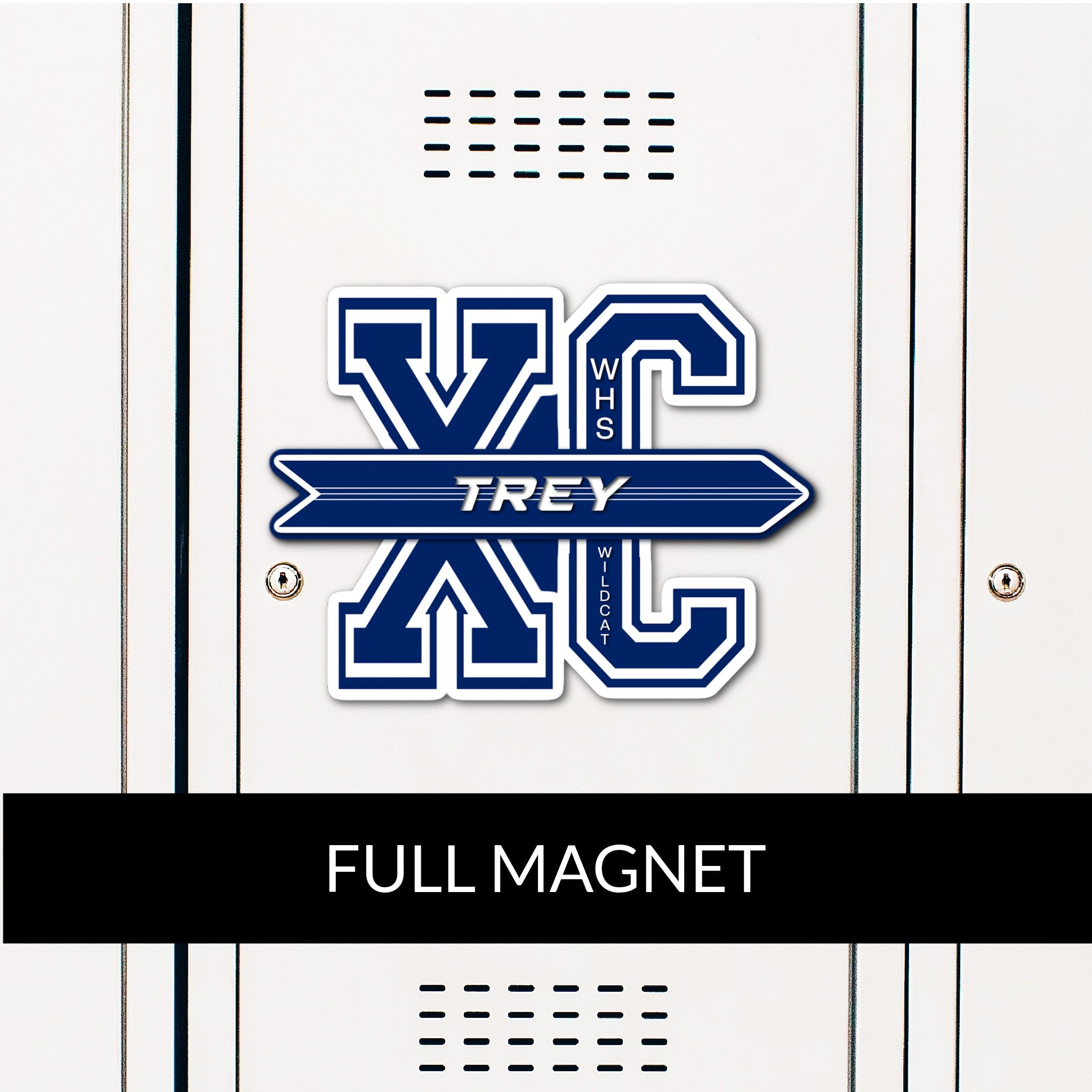 Custom XC Country Locker Magnet Decoration in Team or School Colors.