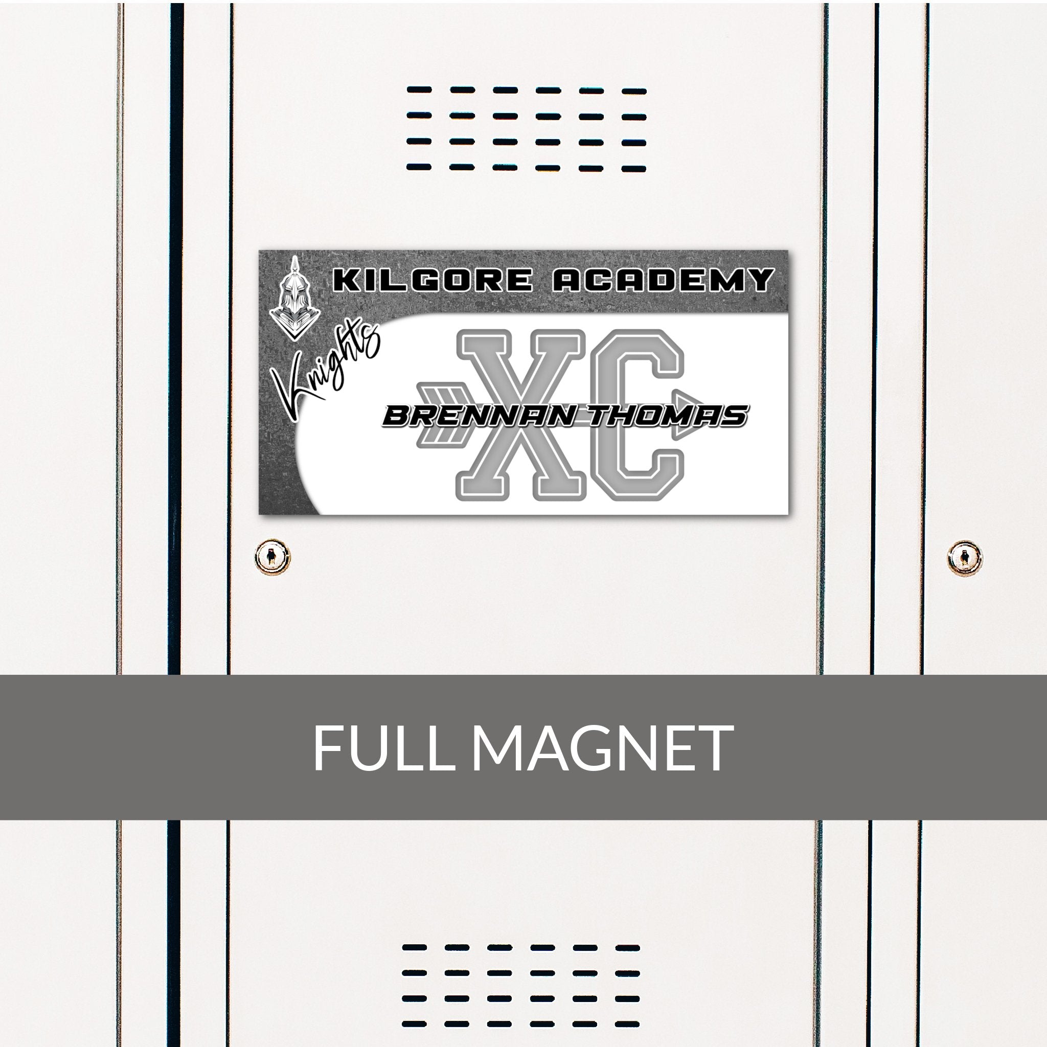 Custom Cross Country Runner Locker Magnet Decoration in Team or School Colors.