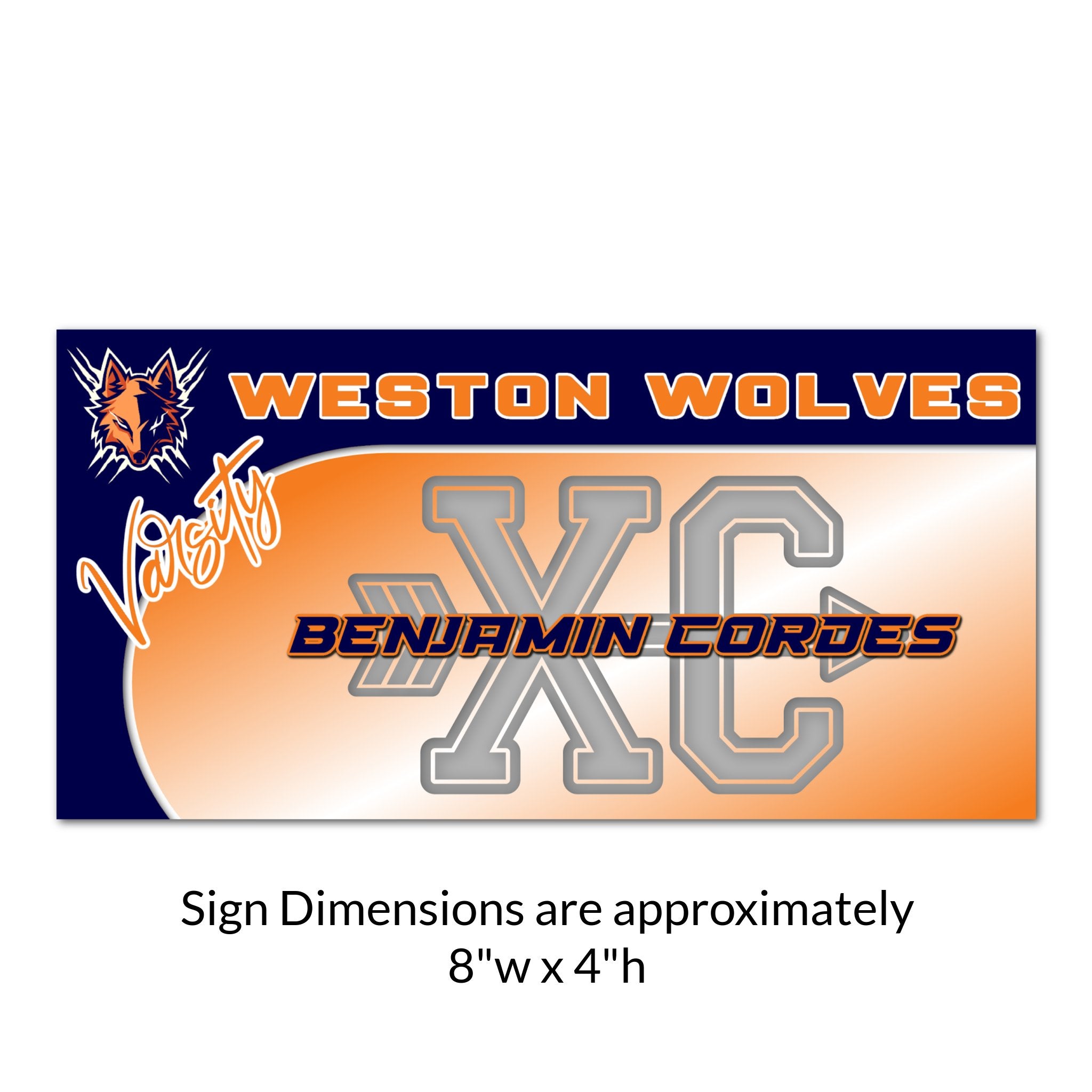 Custom Rectangle Cross Country Locker Decoration Cut Out Dimensions.