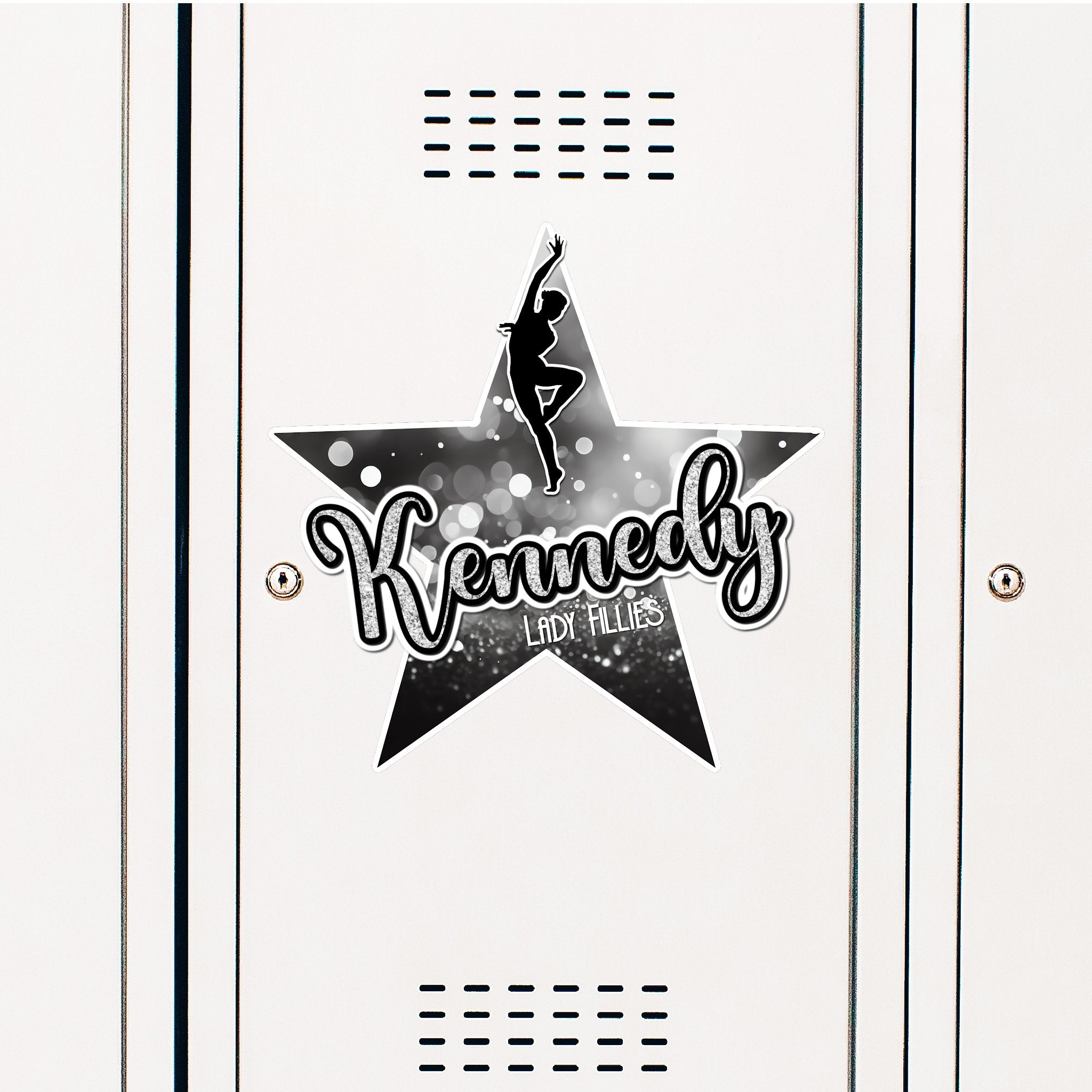 Custom Dance Star Locker Decoration in Team or School Colors.