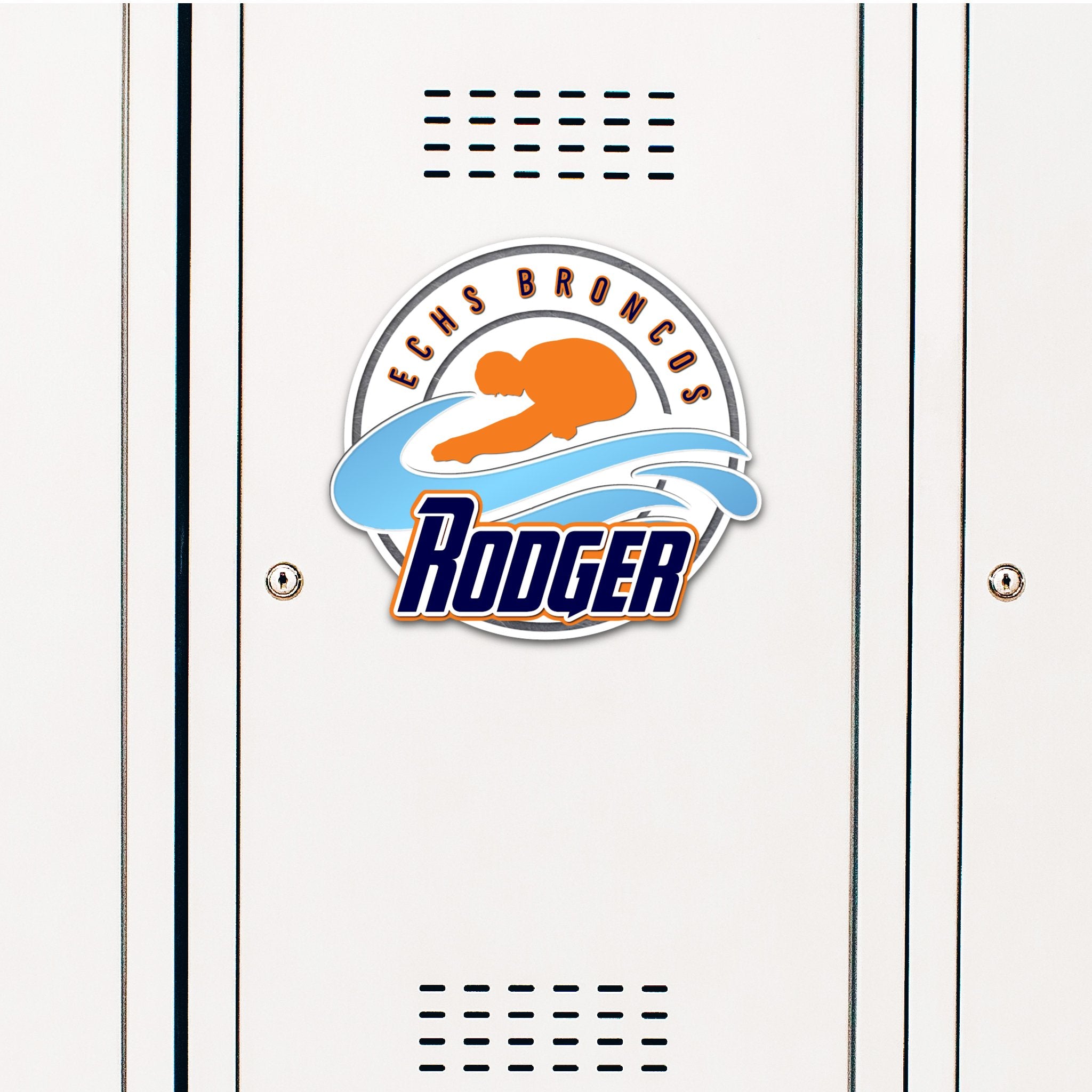 Custom Circle Men's Dive Locker Decoration in Team or School Colors.