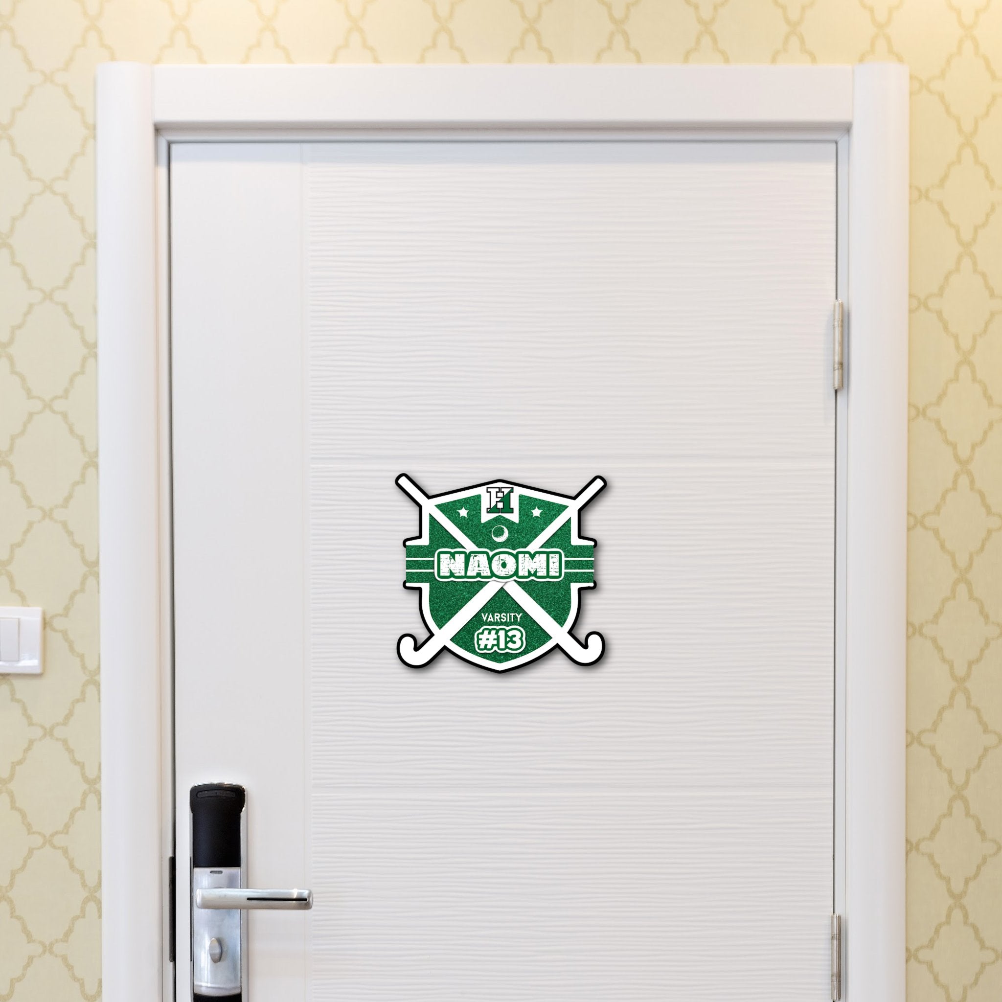 Custom Field Hockey Shield Tournament Hotel Door Sign