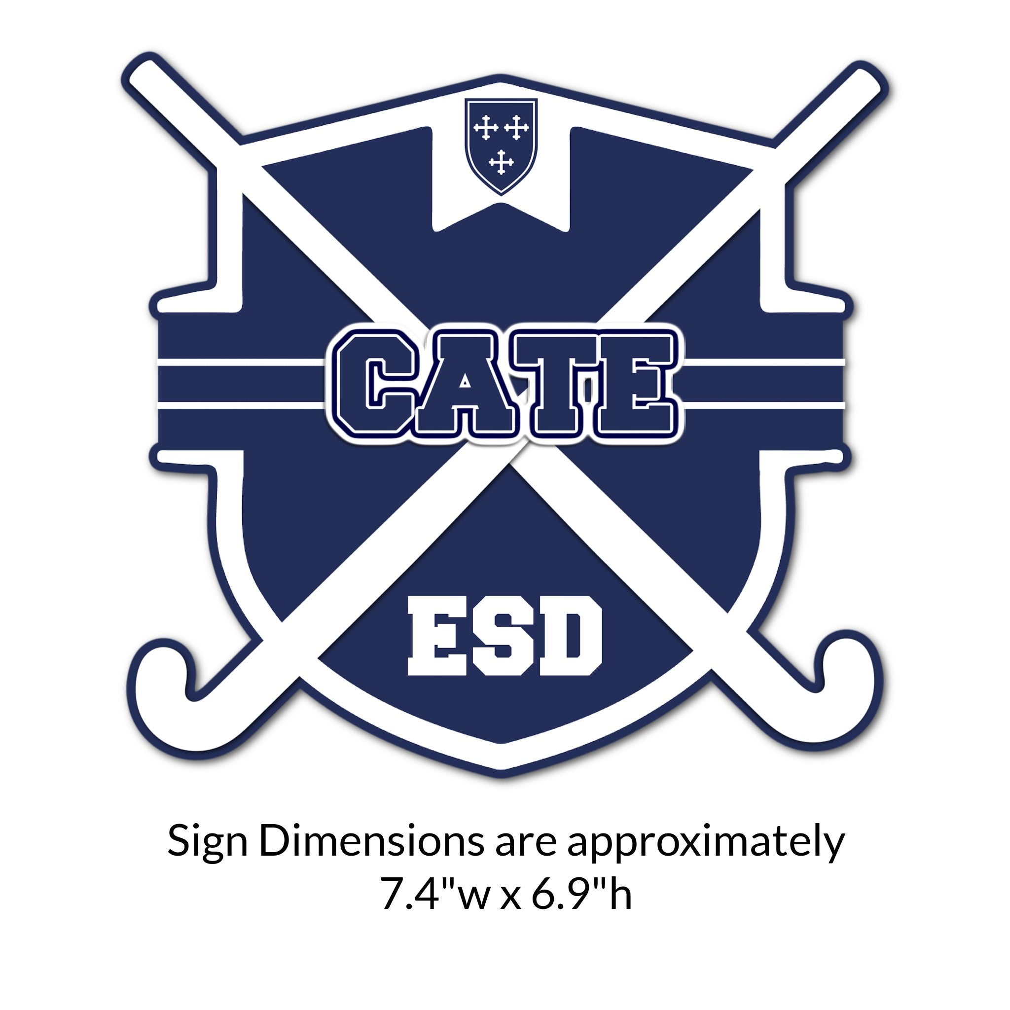 Custom Field Hockey Shield Locker Decoration Cut Out Dimensions.
