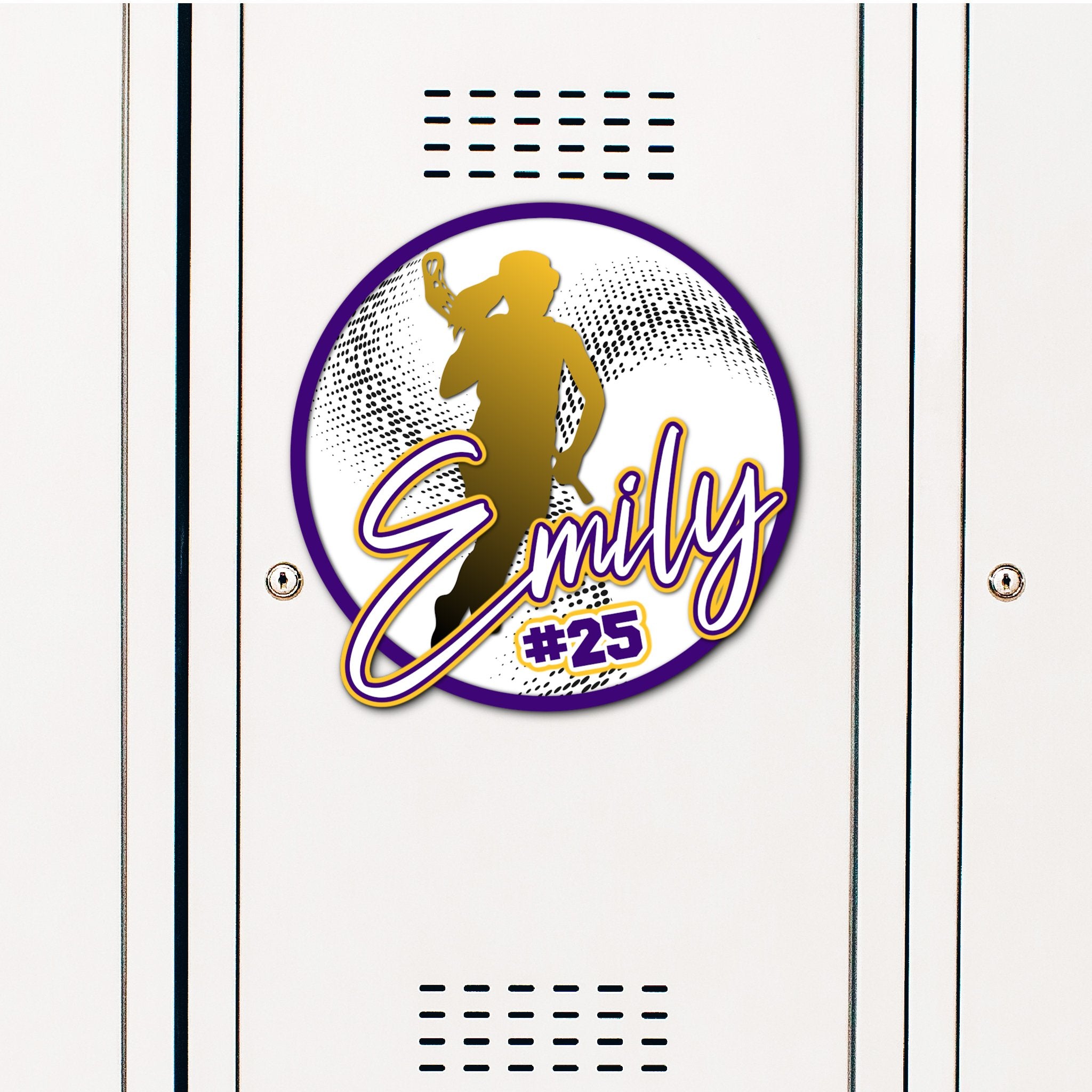 Custom Girl's Lacrosse Locker Decoration in Team or School Colors