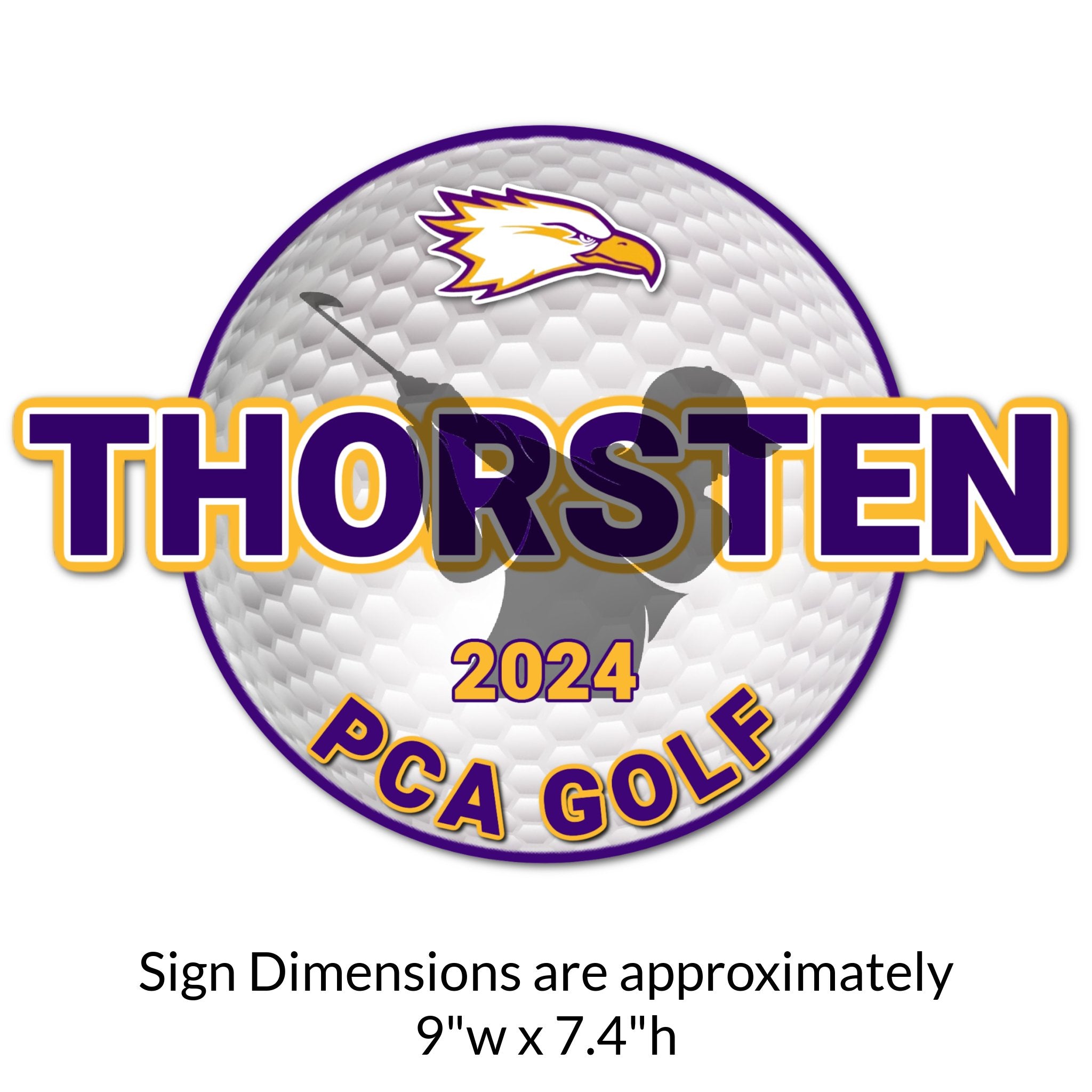 Custom Golf Ball Locker Decoration Cut Out Dimensions.