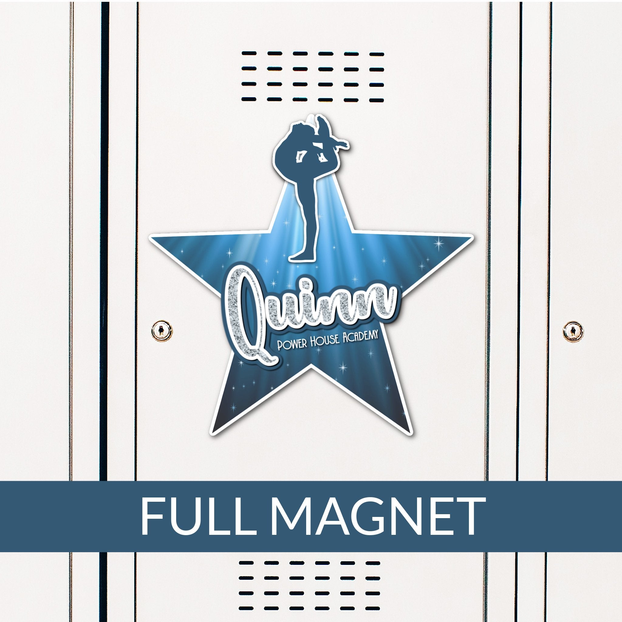 Custom Gymnastics Locker Magnet Decoration in Team or School Colors.