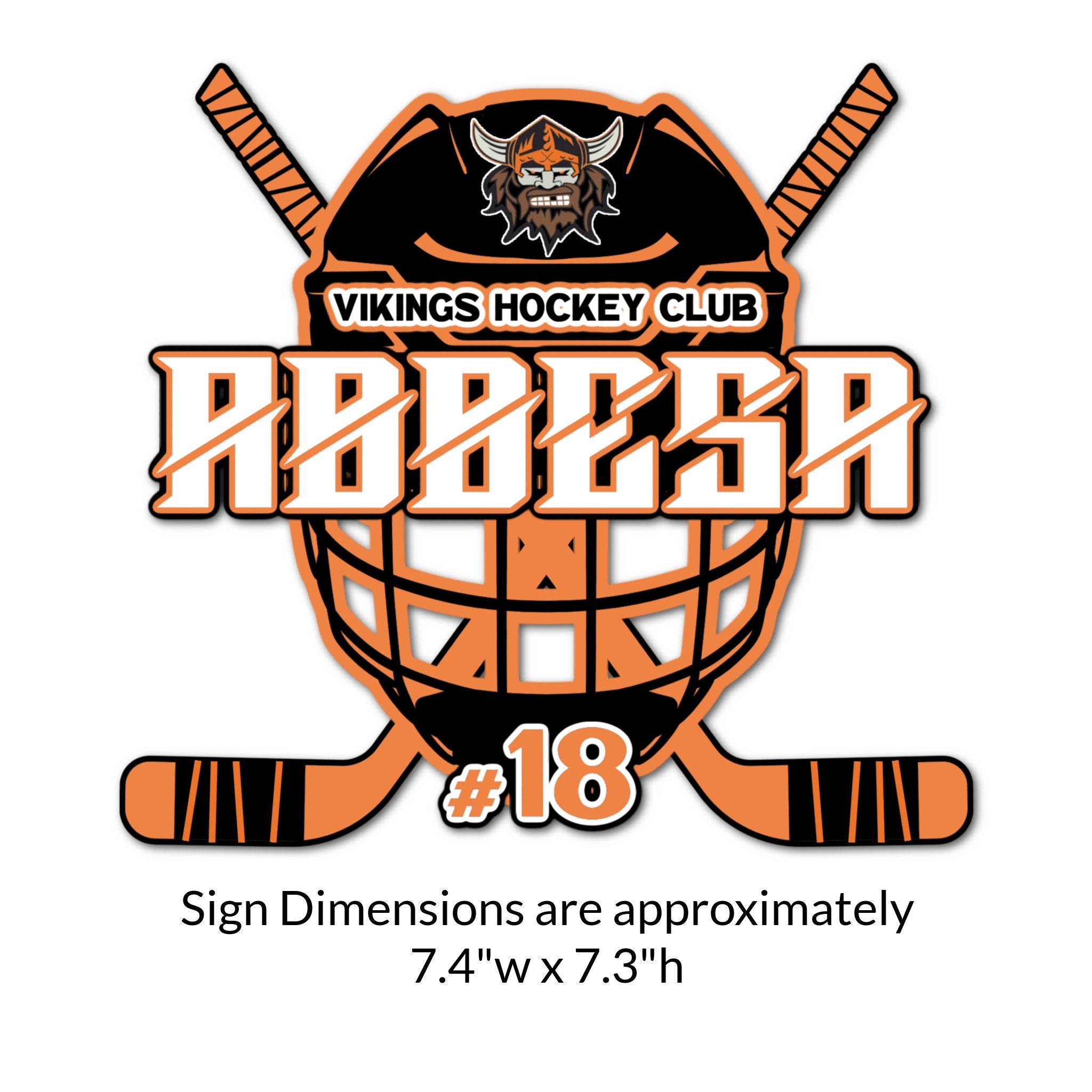 Custom Hockey Mask Locker Decoration Cut Out Dimensions.