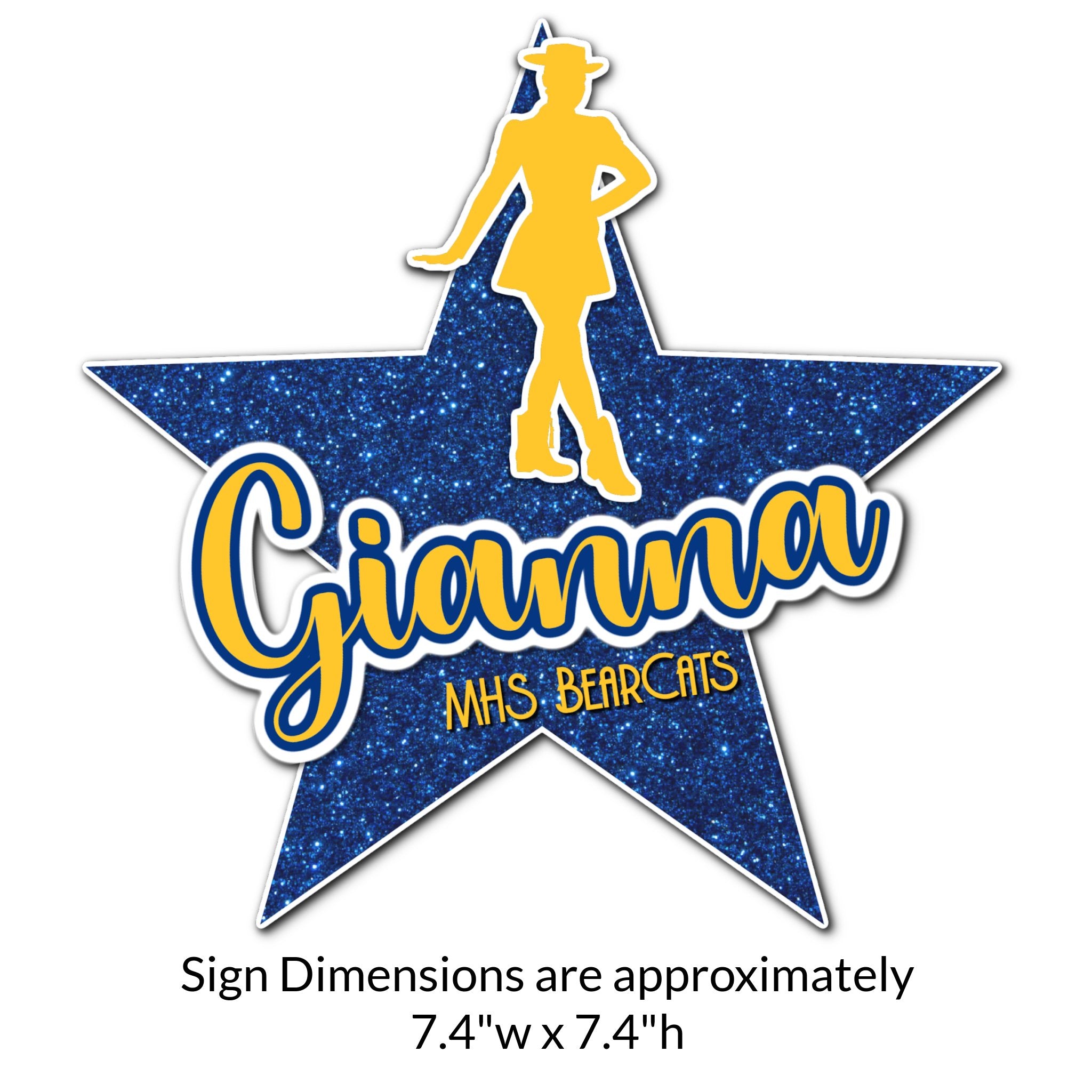 Custom Majorette Drill Team Locker Decoration Cut Out Dimensions.