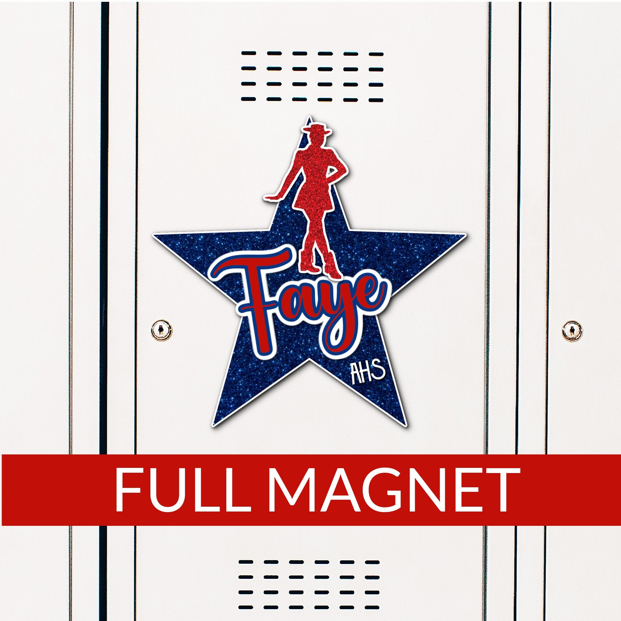 Custom Majorette Drill Team Locker Magnet Decoration in Team or School Colors.