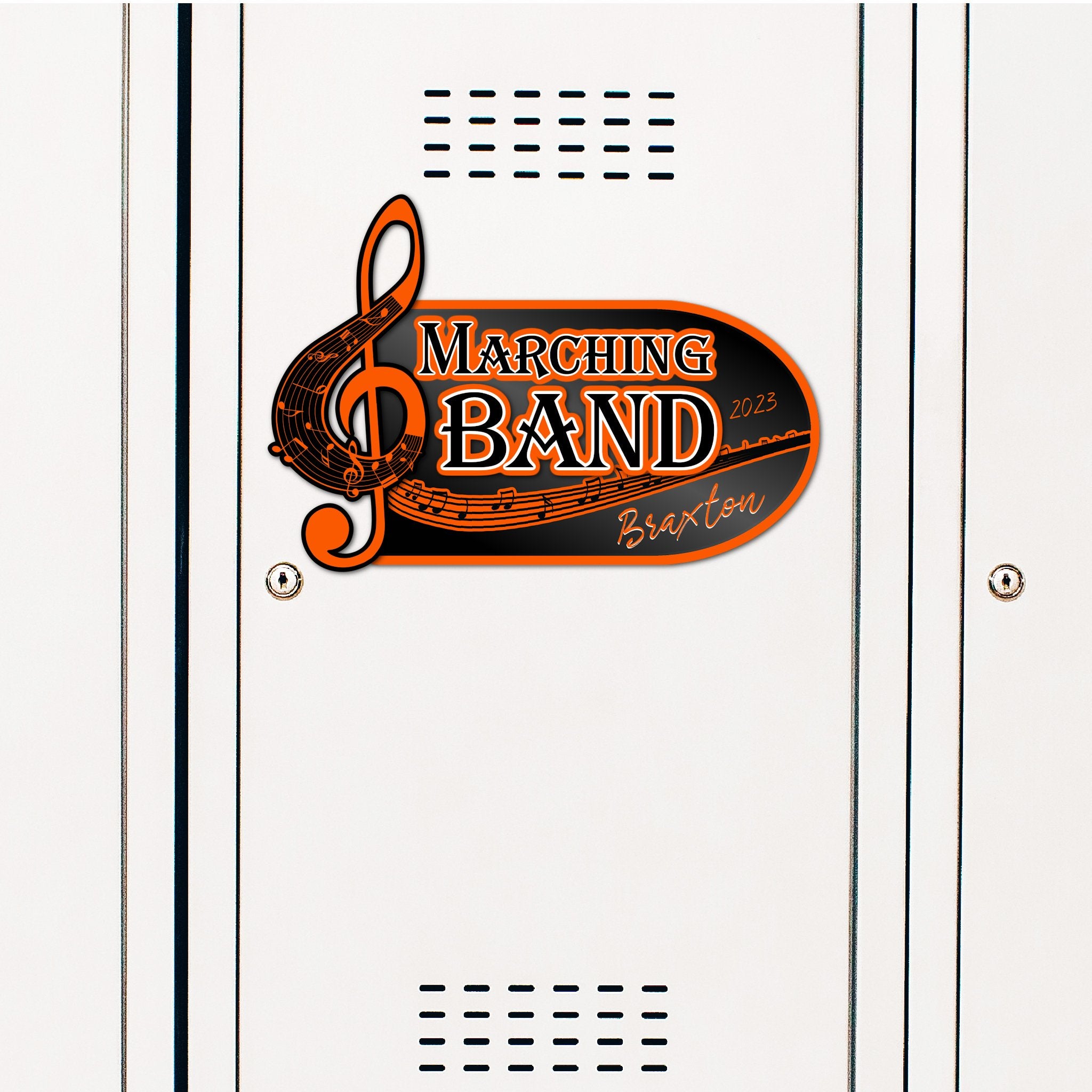 Custom Music Note Locker Decoration in Team or School Colors.