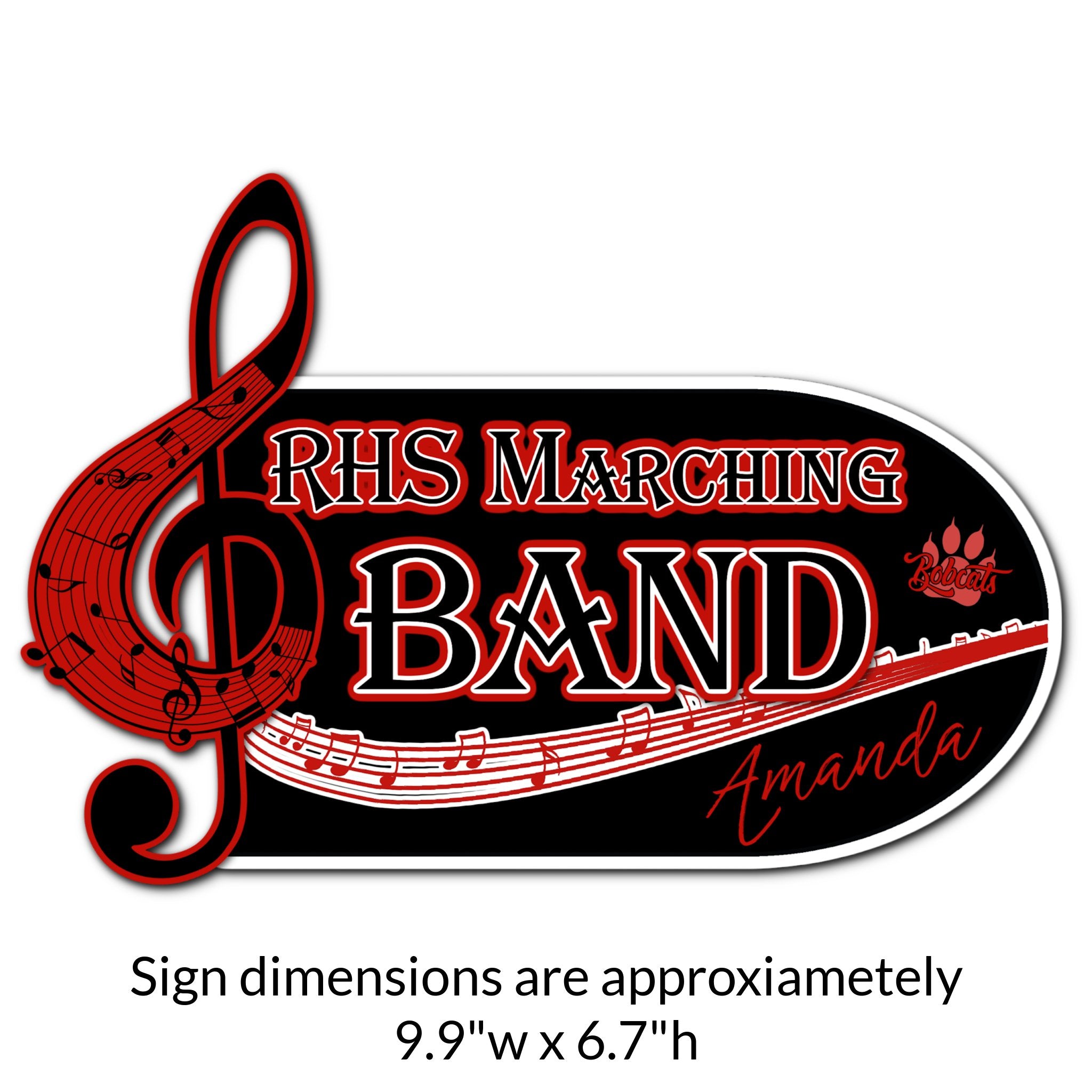 Custom Music Note Locker Decoration Cut Out Dimensions.