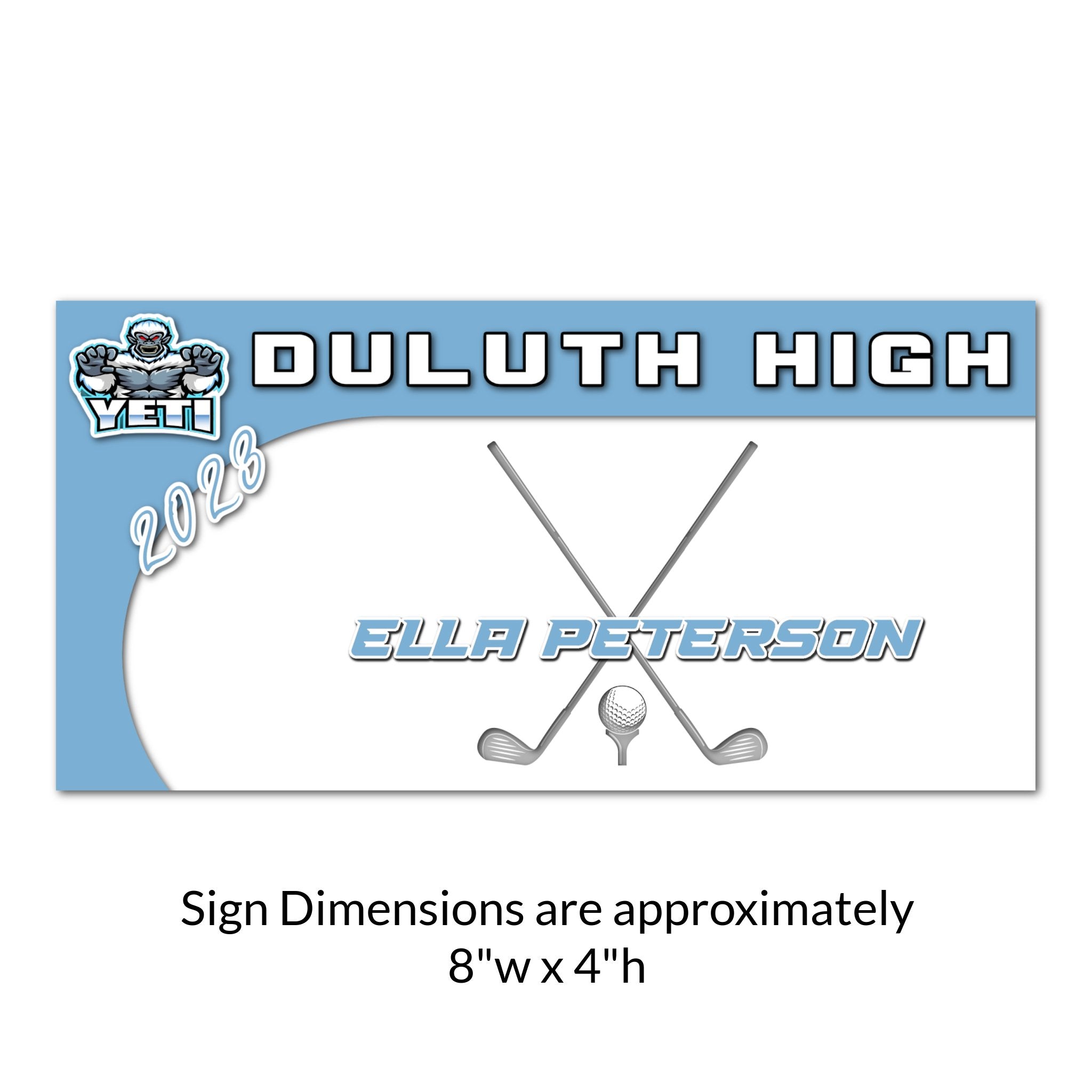 Custom Rectangle Golf Locker Decoration Cut Out Dimensions.