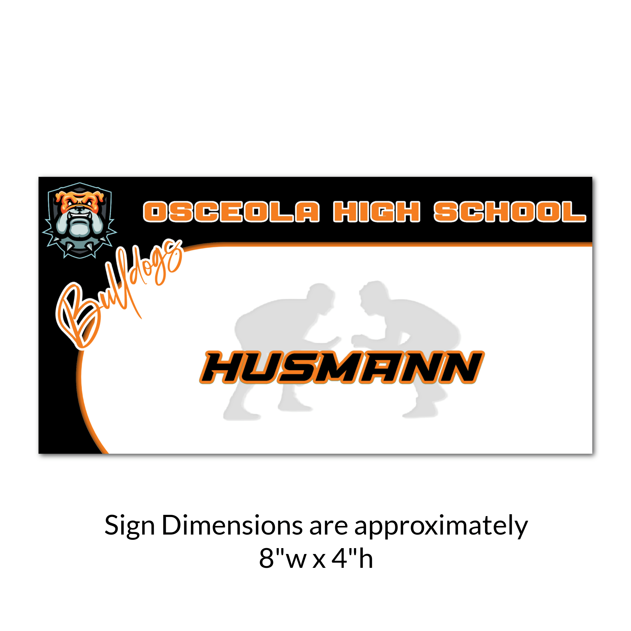 Custom Rectangle Wrestling Locker Decoration Cut Out Dimensions.