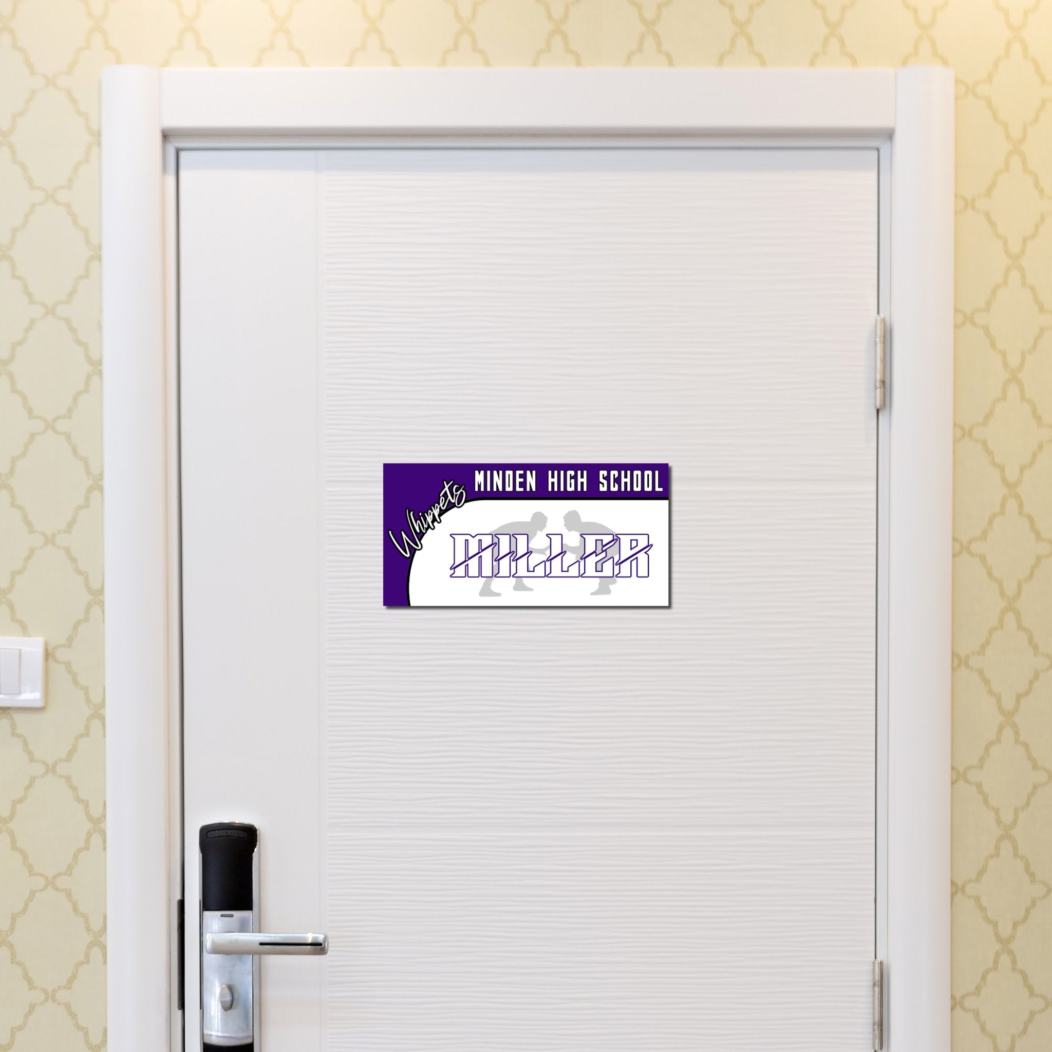 Custom Rectangle Wrestling Meet Hotel Door Sign