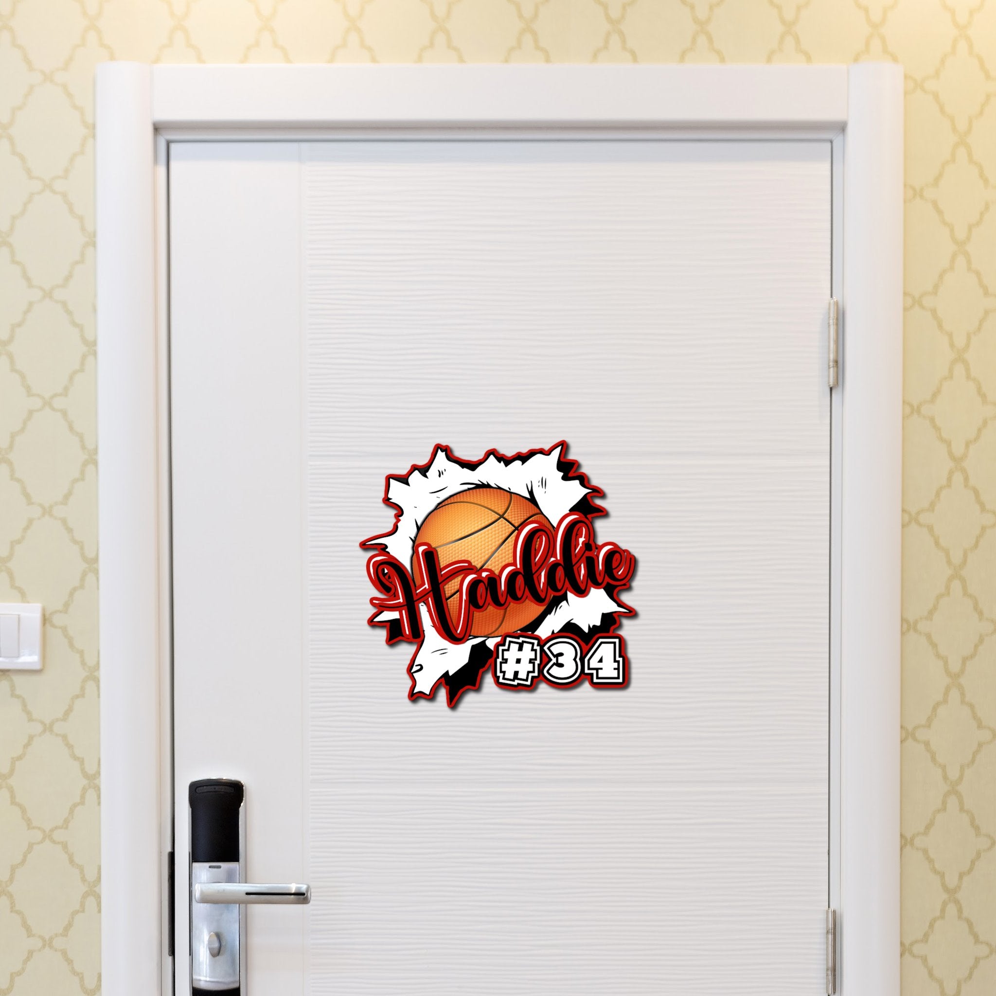 Custom Basketball Team Tournament Hotel Door Sign