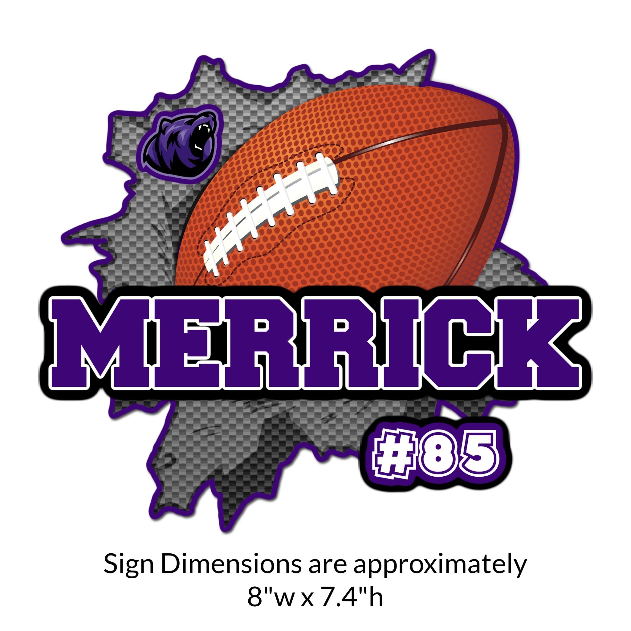 Custom Ripped Football Locker Decoration Cut Out Dimensions.