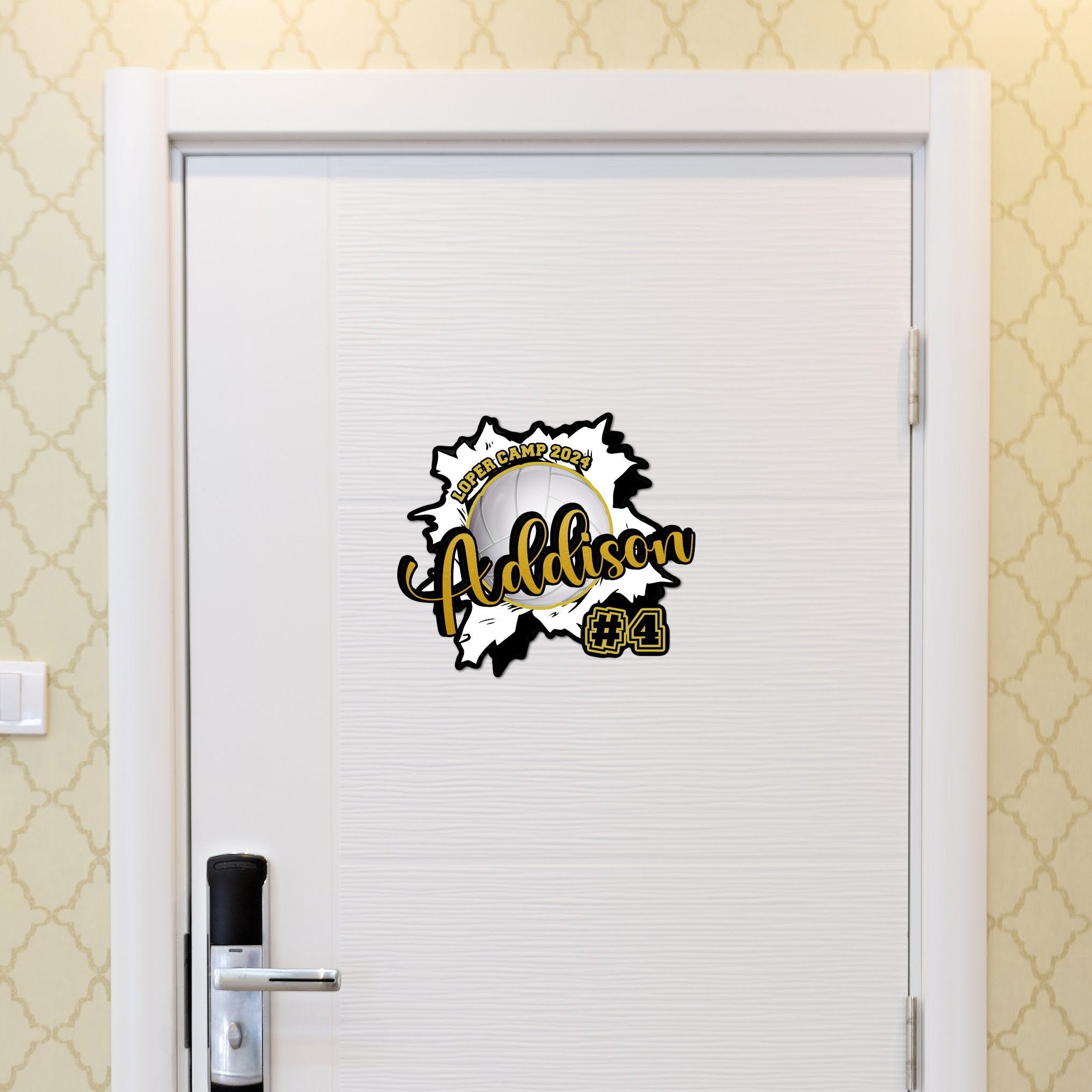 Custom Volleyball Tournament Hotel Door Sign