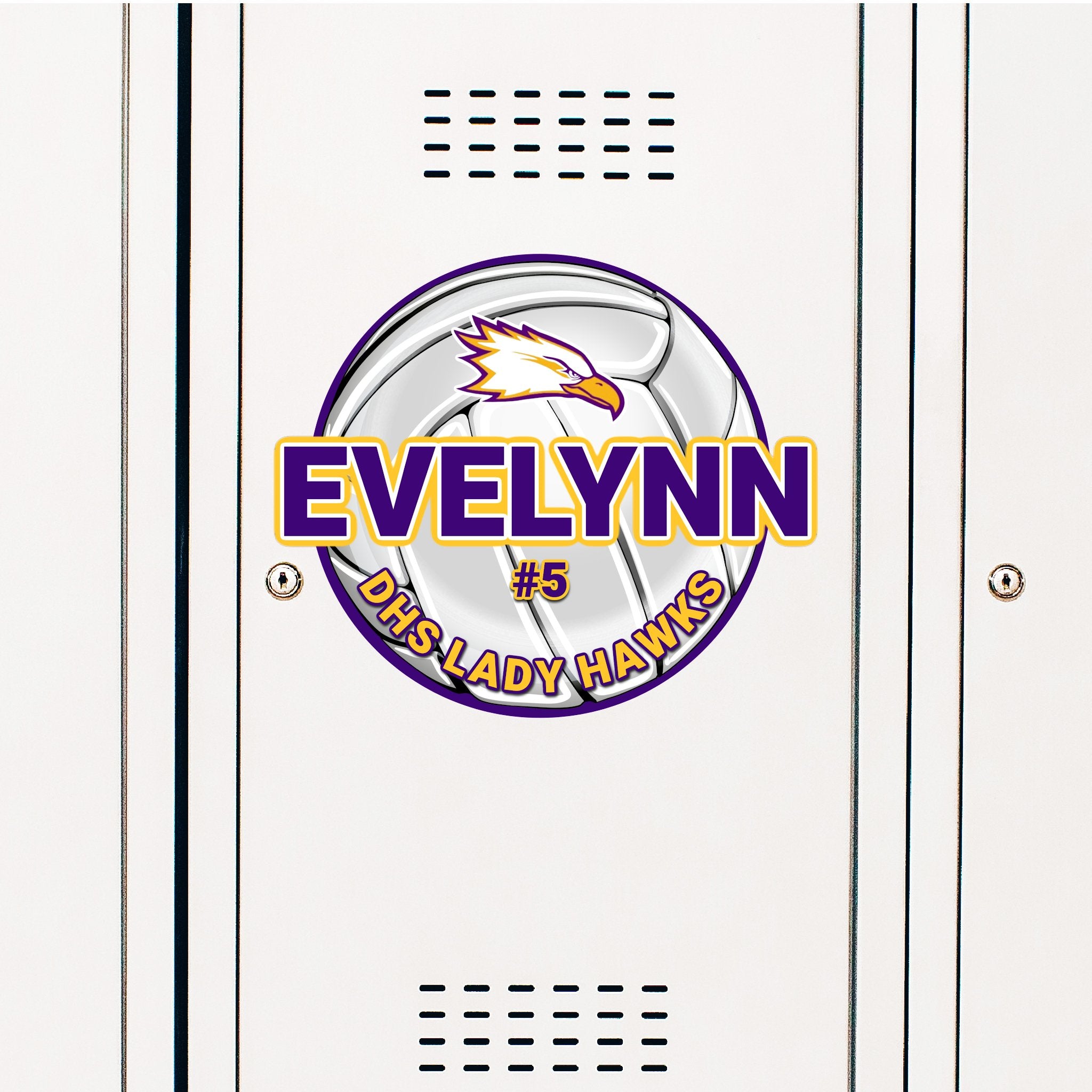 Custom Volleyball Locker Decoration in Team or School Colors.