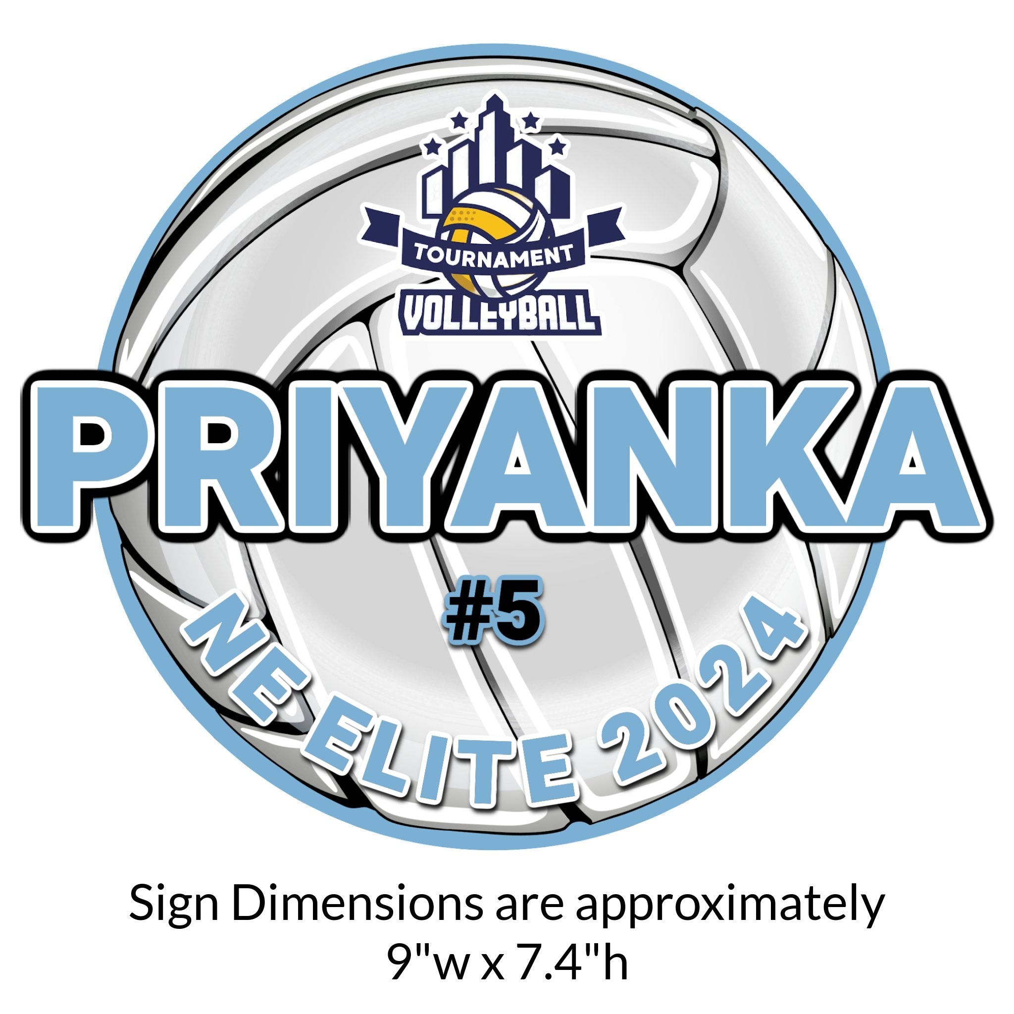 Custom Volleyball Team Locker Decoration Cut Out Dimensions.