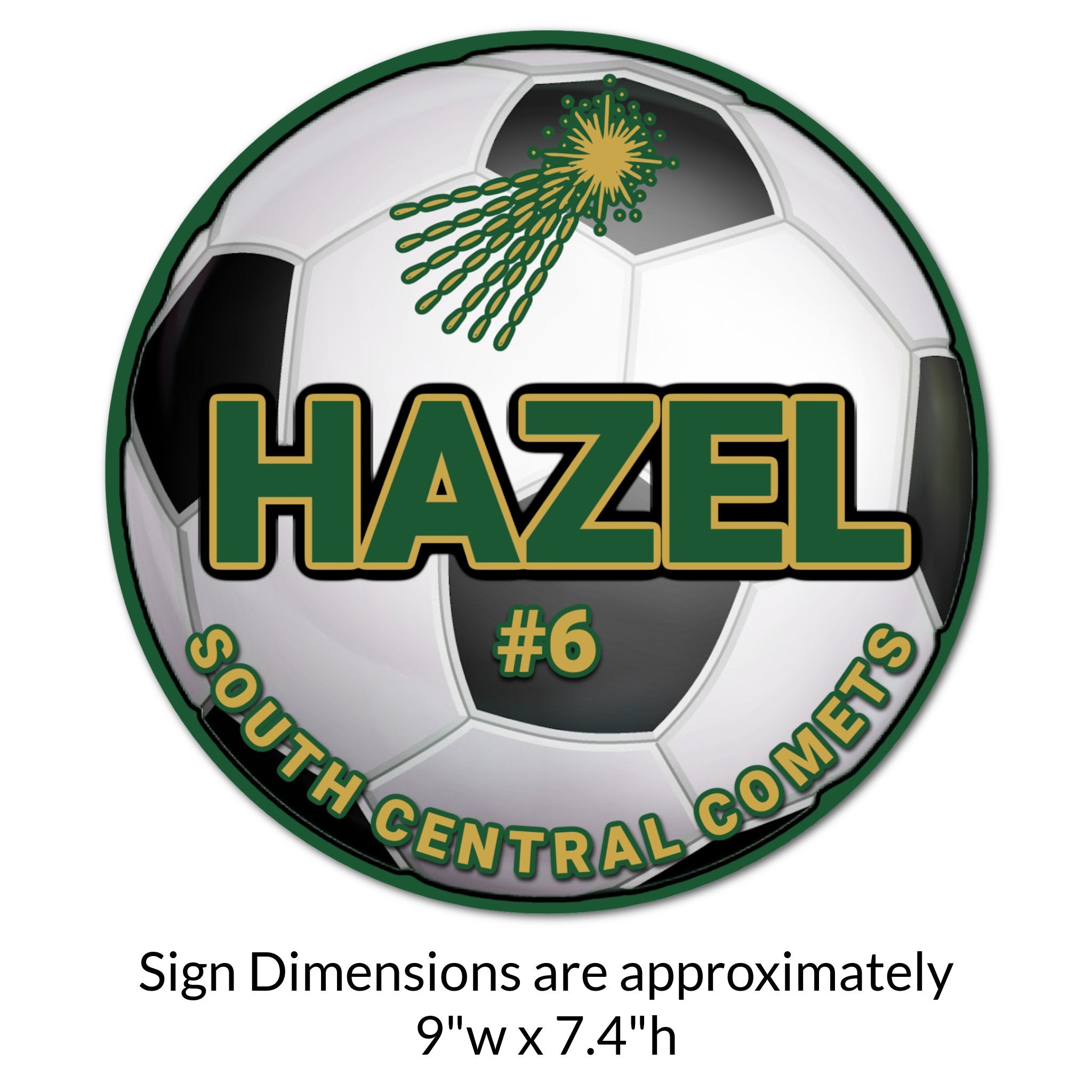 Custom Soccer Ball Locker Decoration Cut Out Dimensions.