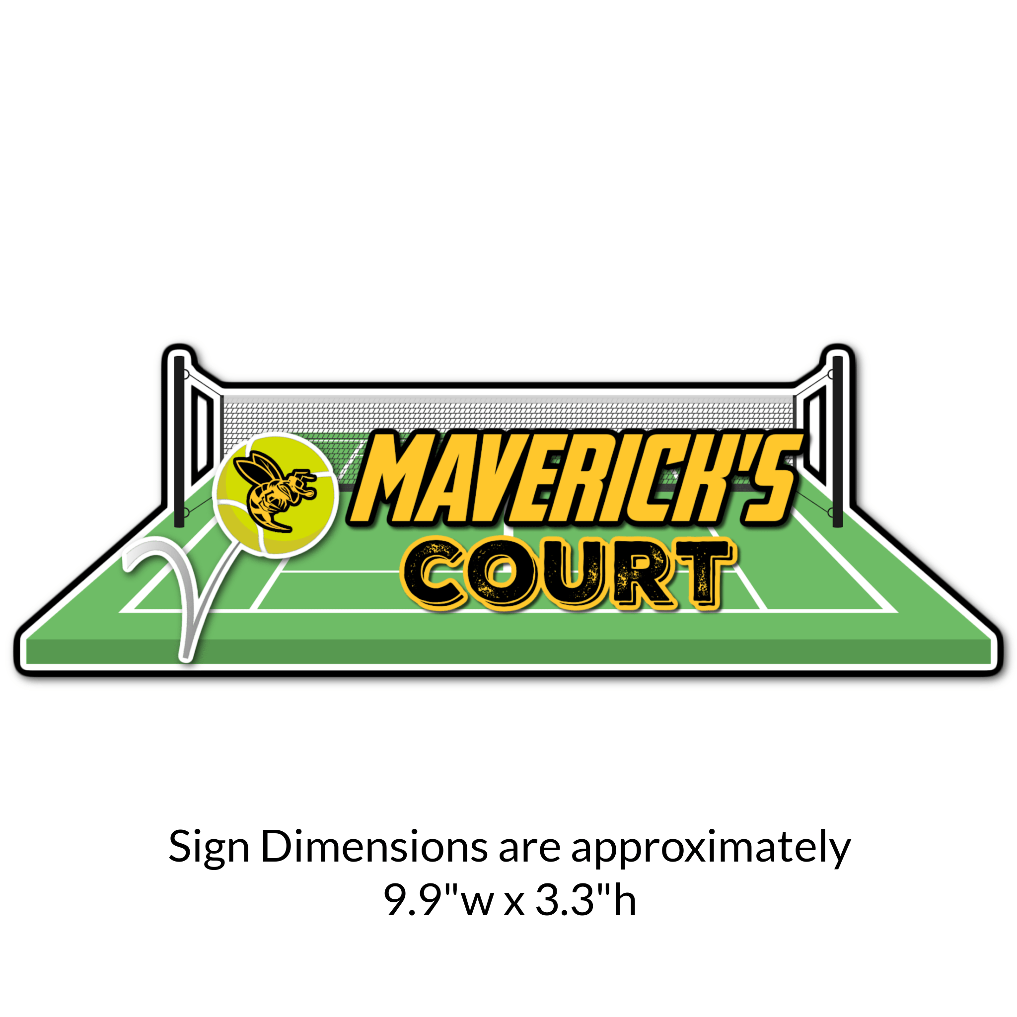 Custom Tennis Court Locker Decoration Cut Out Dimensions.
