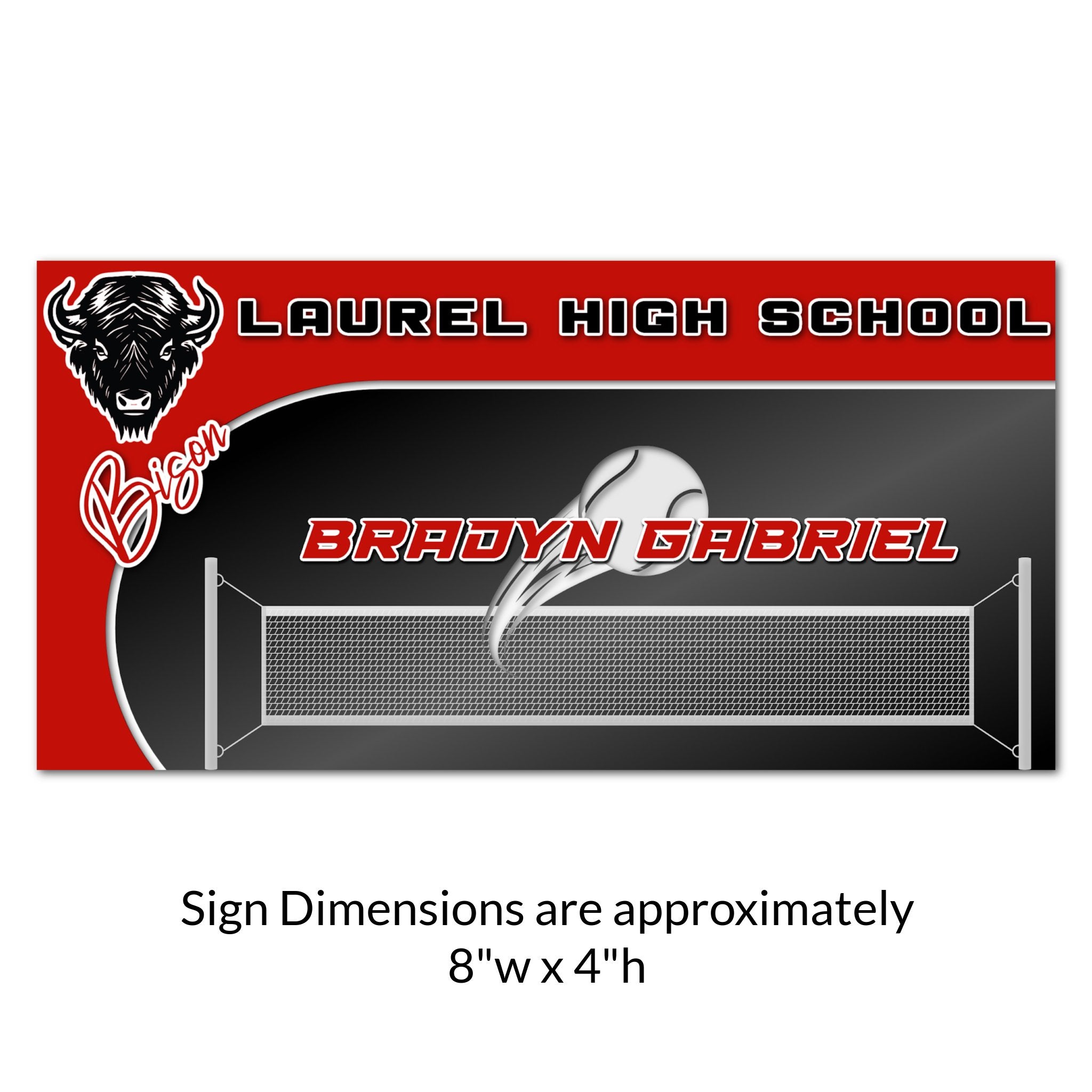 Custom Rectangle Tennis Team Locker Decoration Cut Out Dimensions.