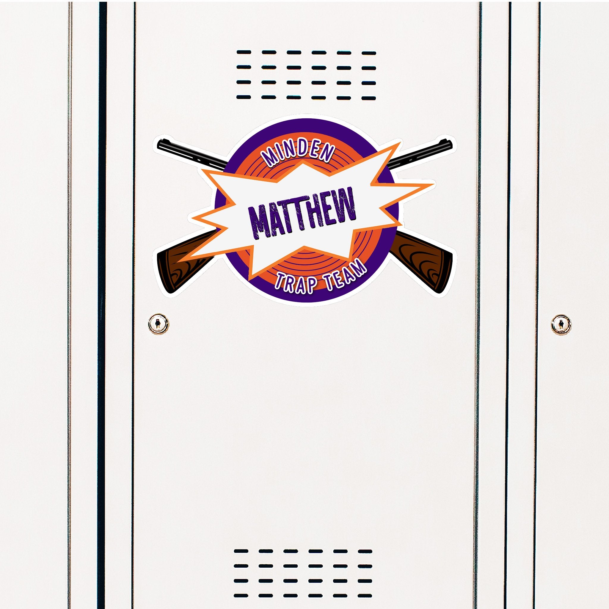 Custom Trap & Skeet Locker Decoration in Team or School Colors.