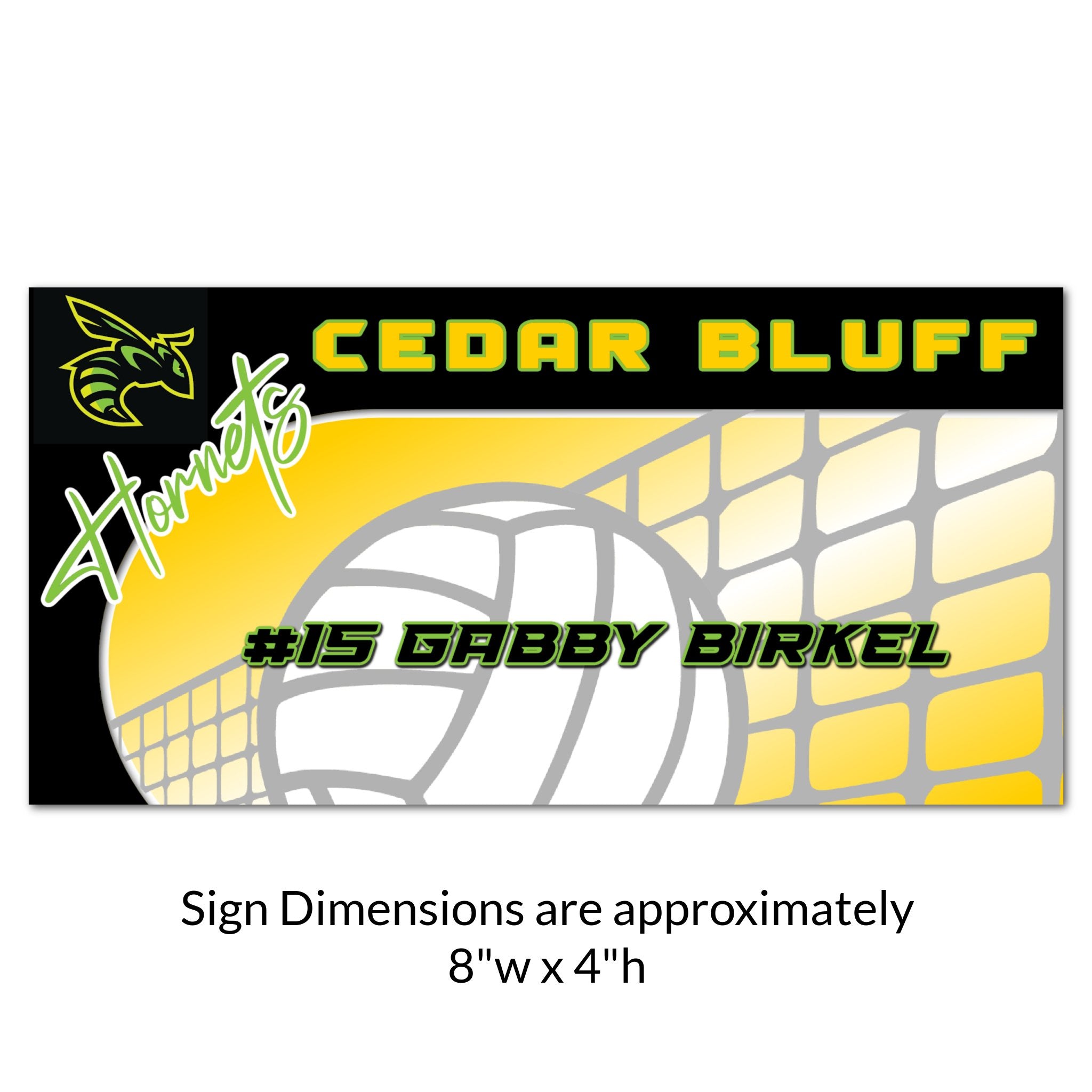 Custom Rectangle Volleyball Locker Decoration Cut Out Dimensions.