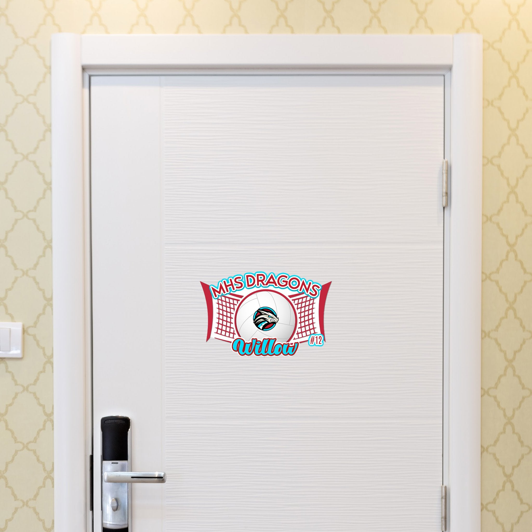 Custom Volleyball League Tournament Hotel Door Sign.