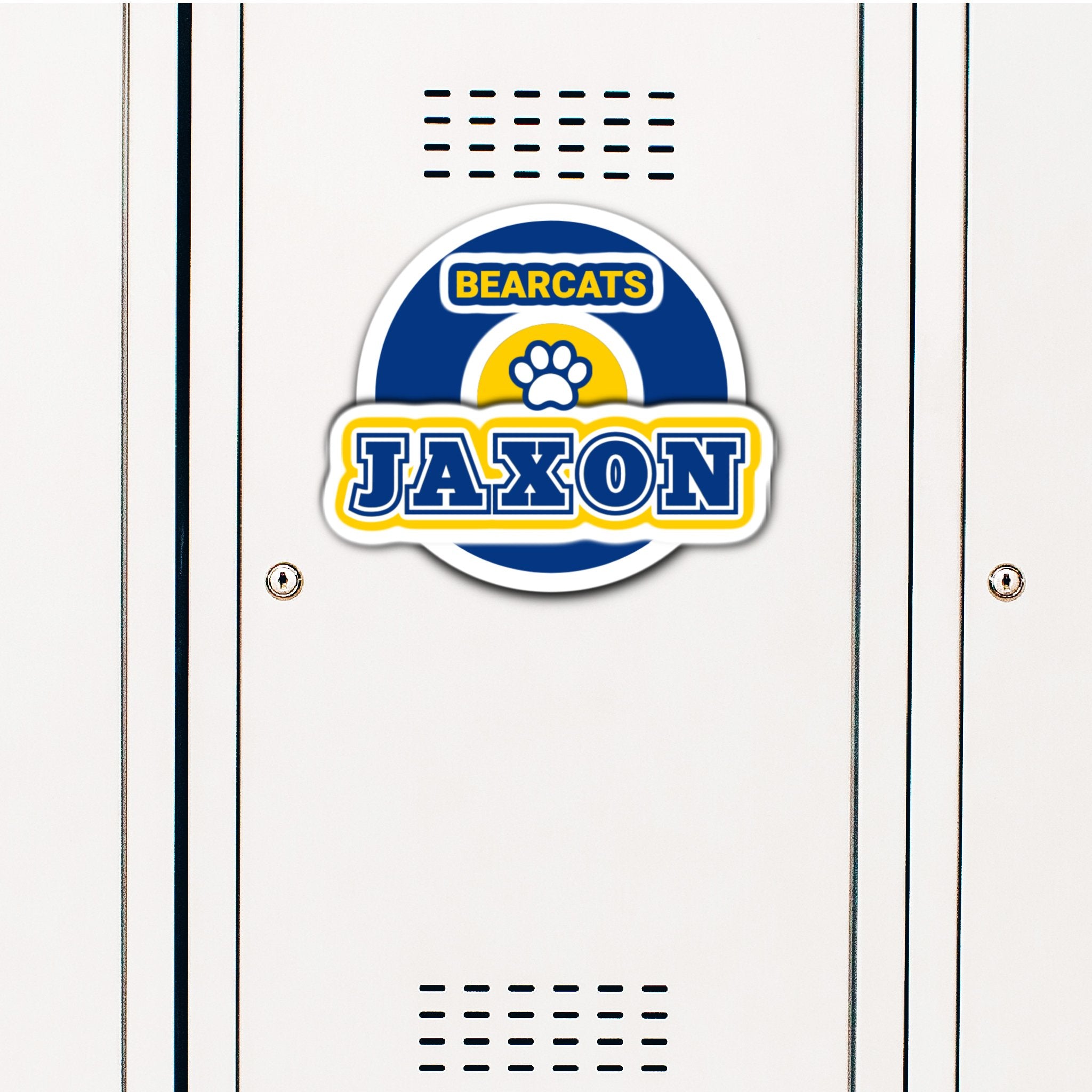 Custom Wrestling Mat Locker Decoration in Team or School Colors.