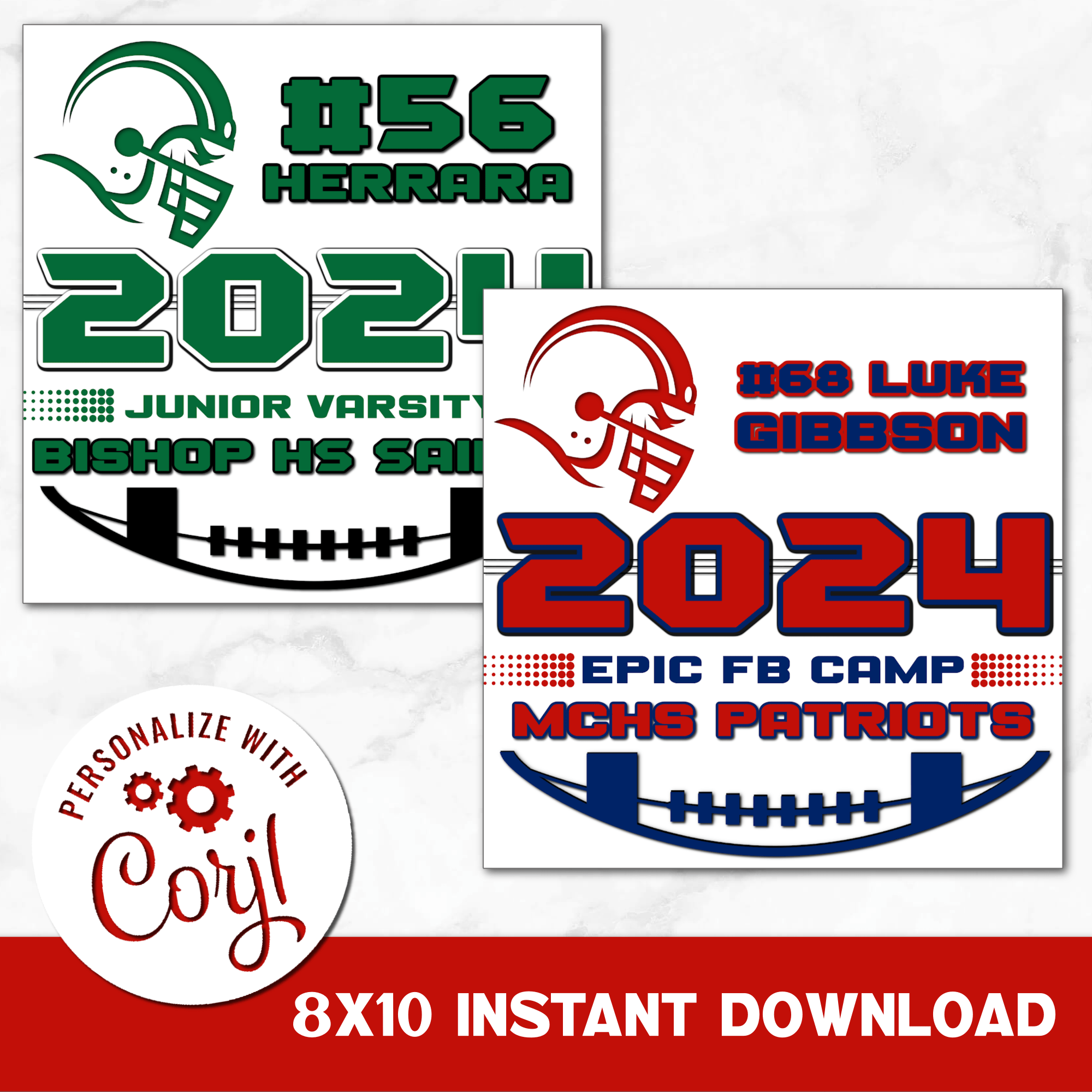 2024 Football  Digital Download Locker Decoration