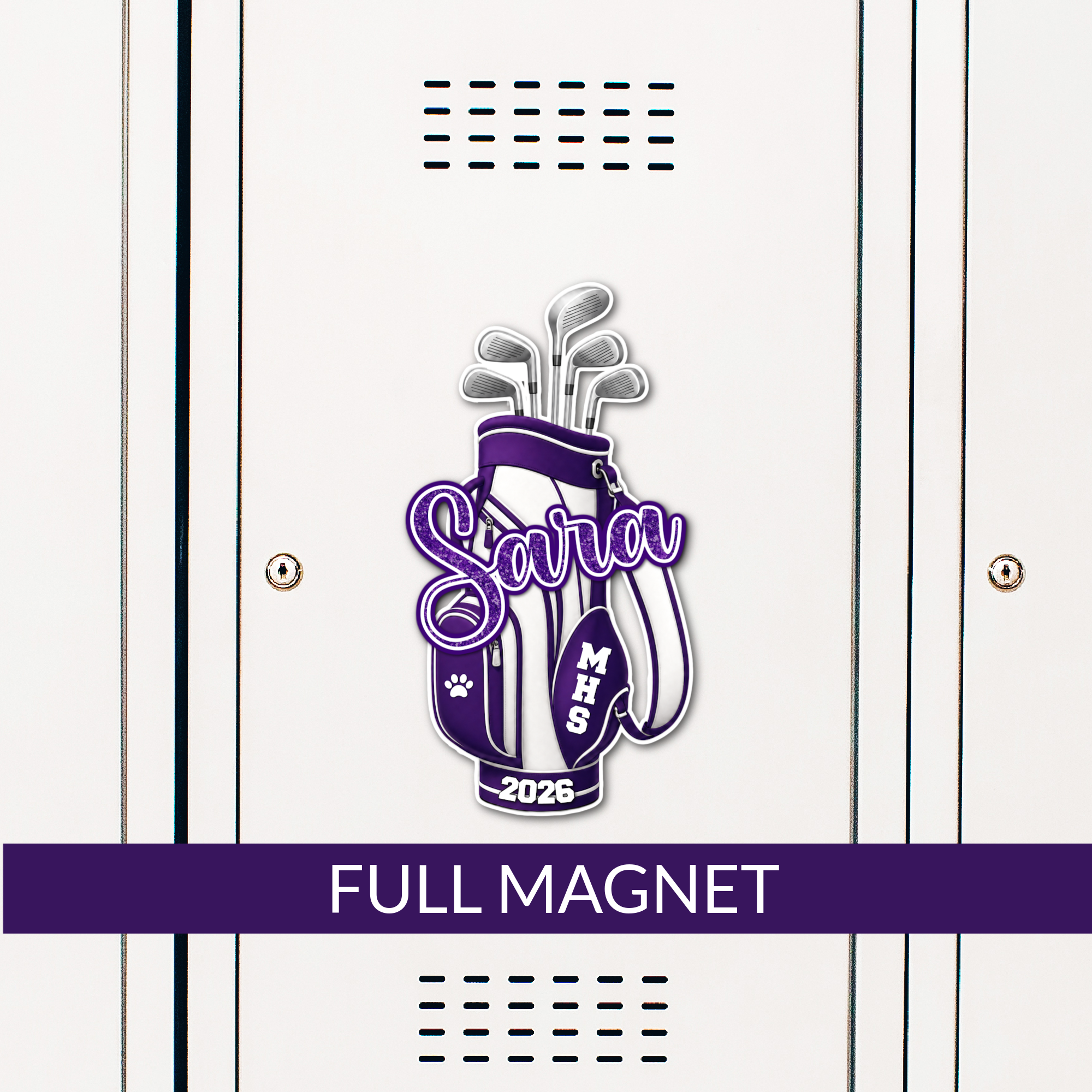 Custom Golf Bag Locker Magnets for Sara