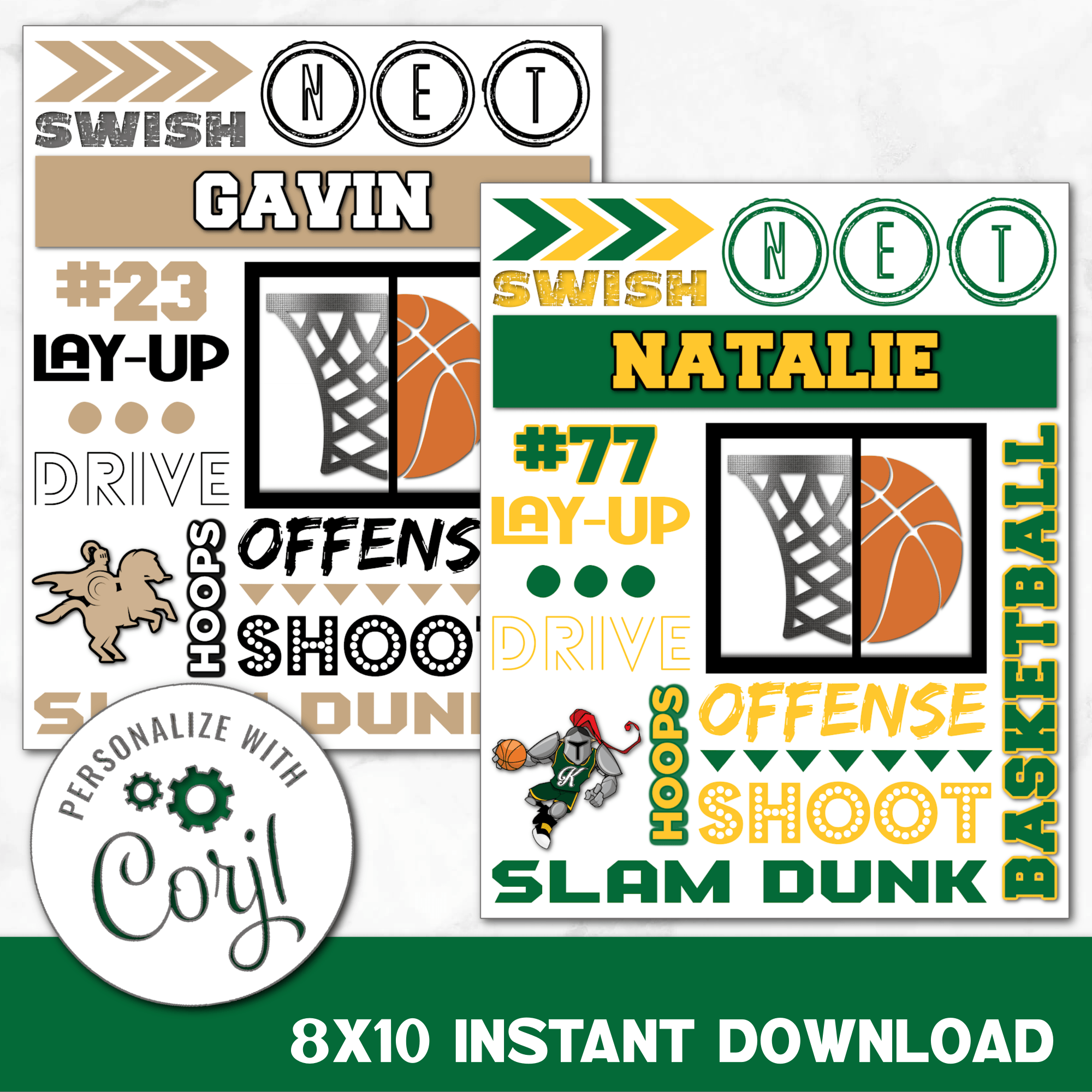 Basketball Collage Digital Download Locker Decoration