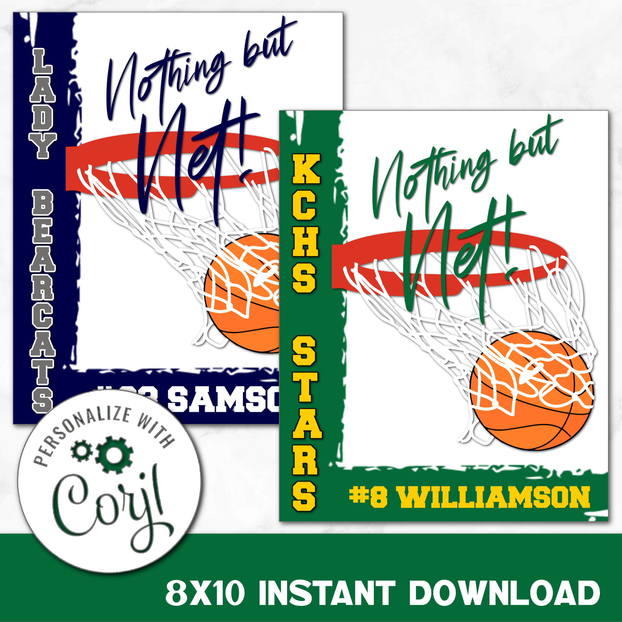Basketball Nothing but Net Digital Download Locker Decoration