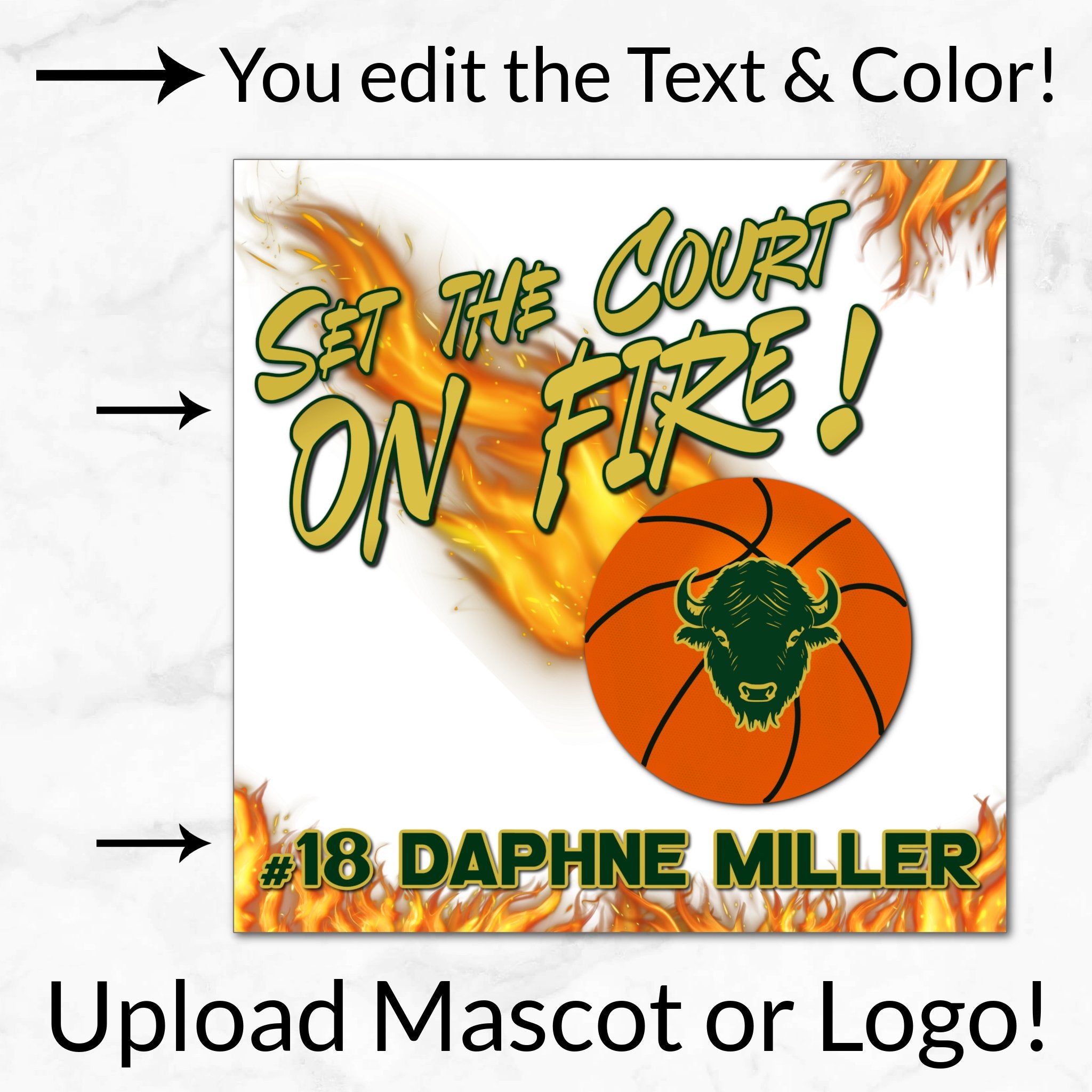 Basketball Set the Court on Fire Digital Download Locker Decoration