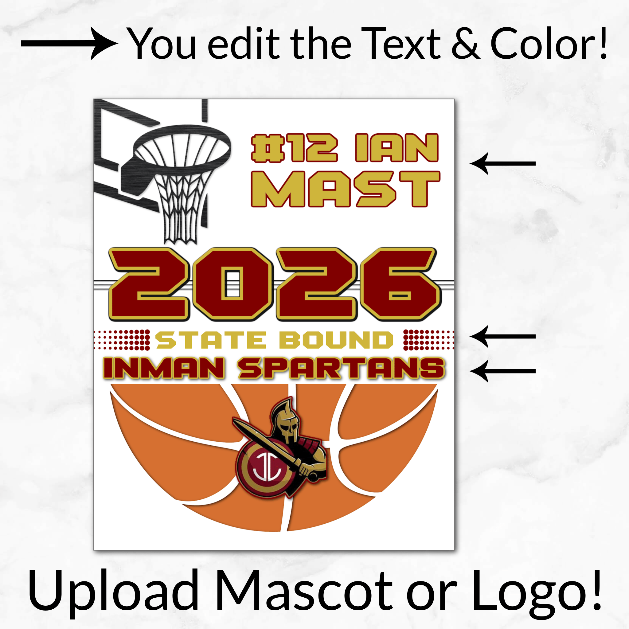 Basketball Year Digital Download Locker Decoration