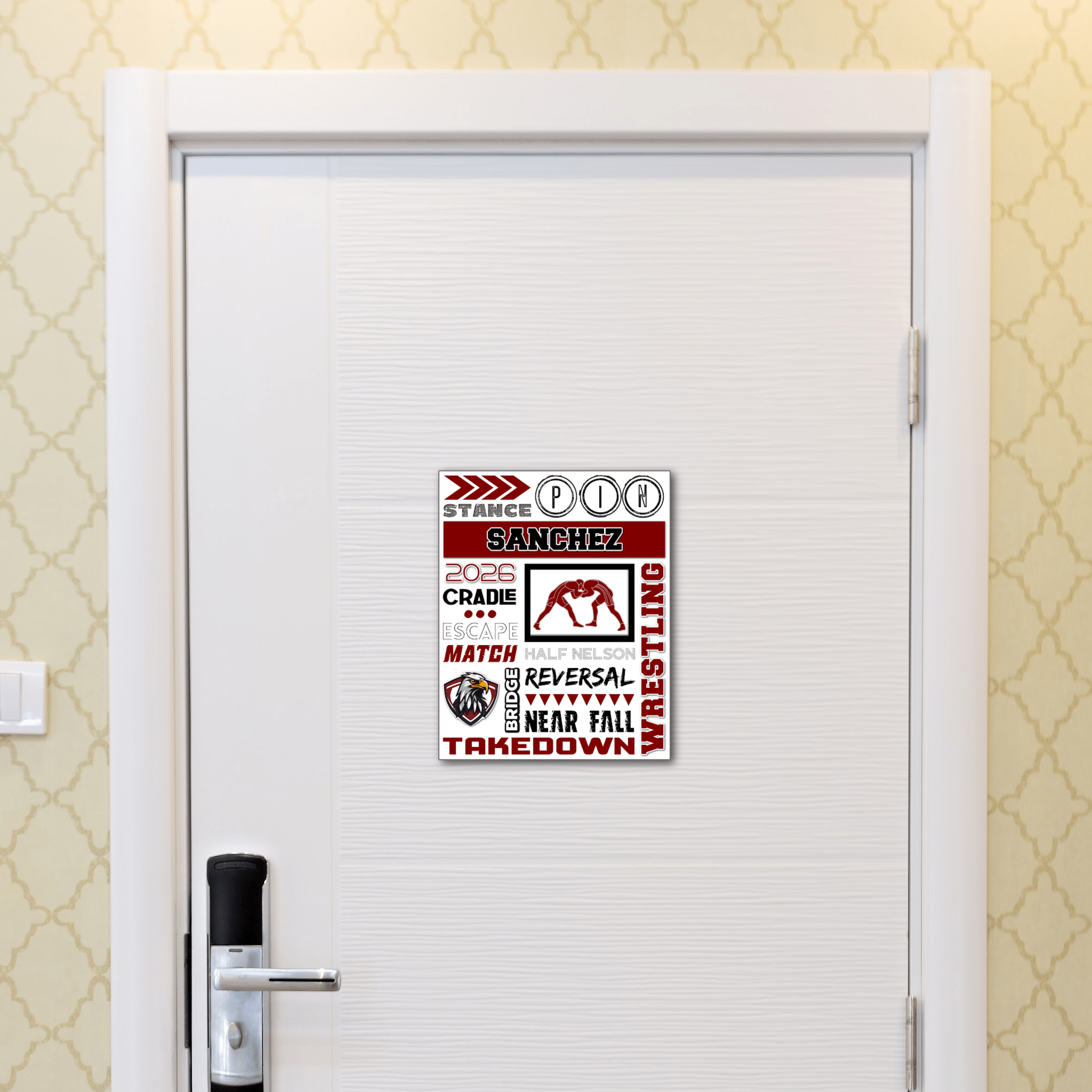 Boy's Wrestling Collage Digital Download Locker Decoration