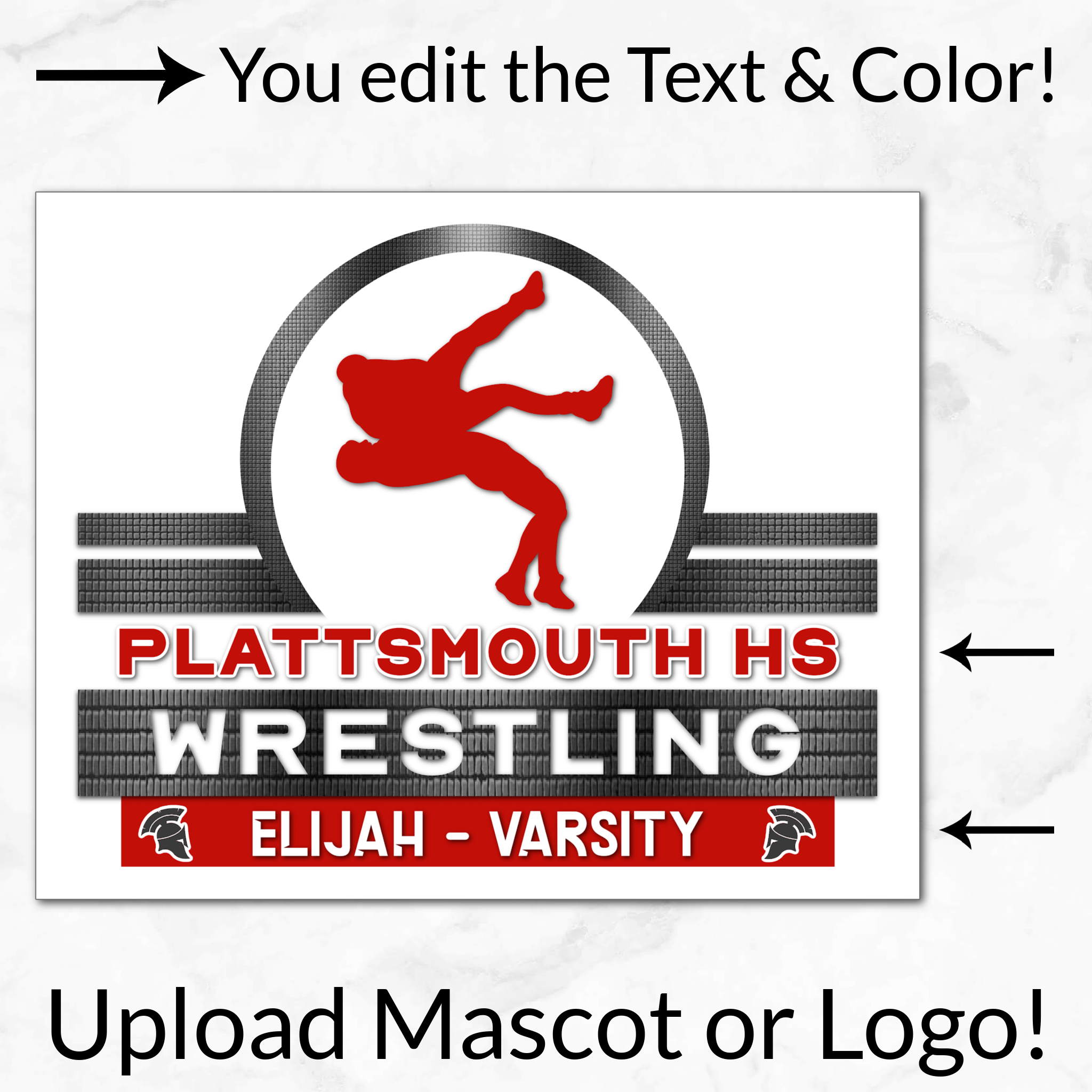 Boy's Wrestling Digital Download Locker Decoration