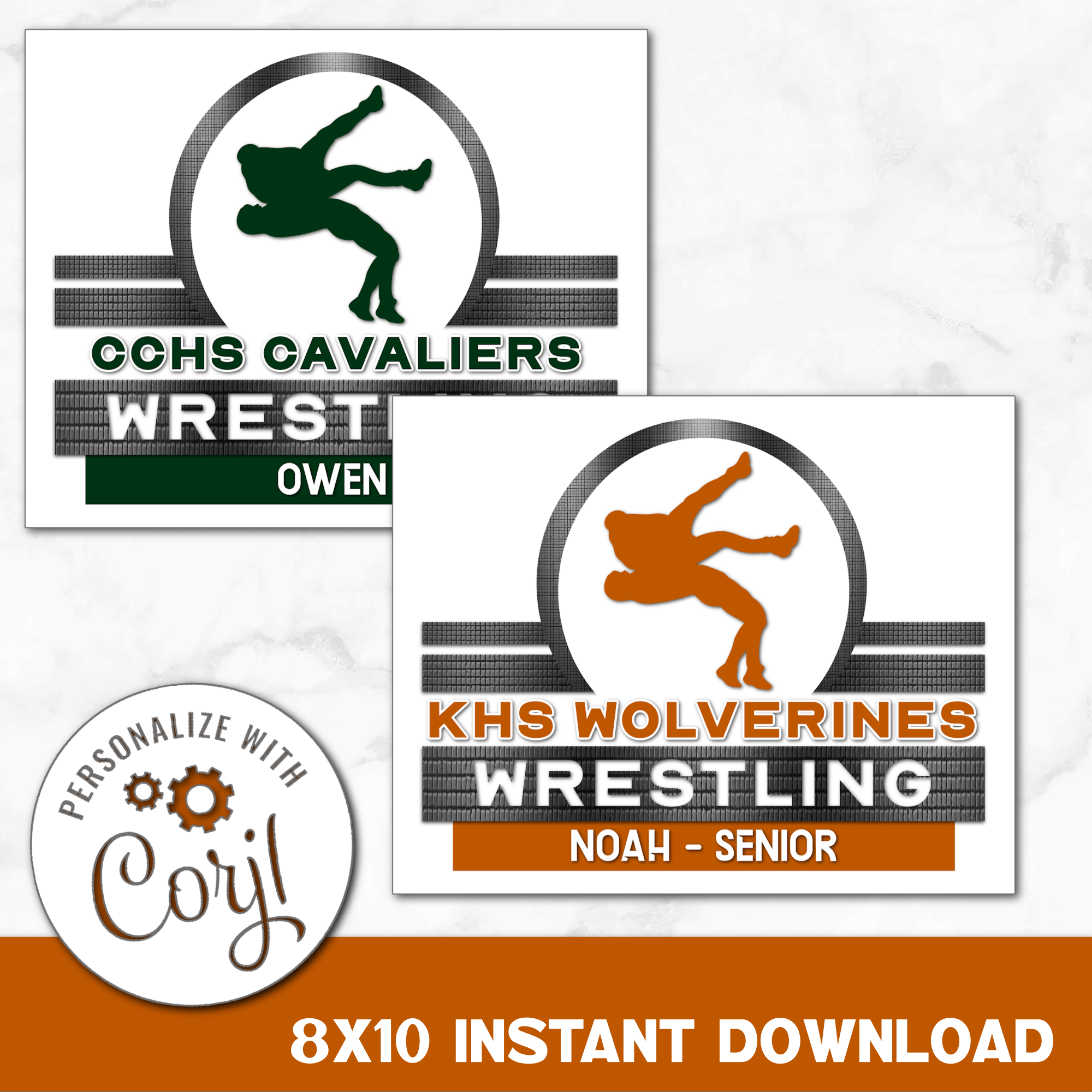 Boy's Wrestling Digital Download Locker Decoration