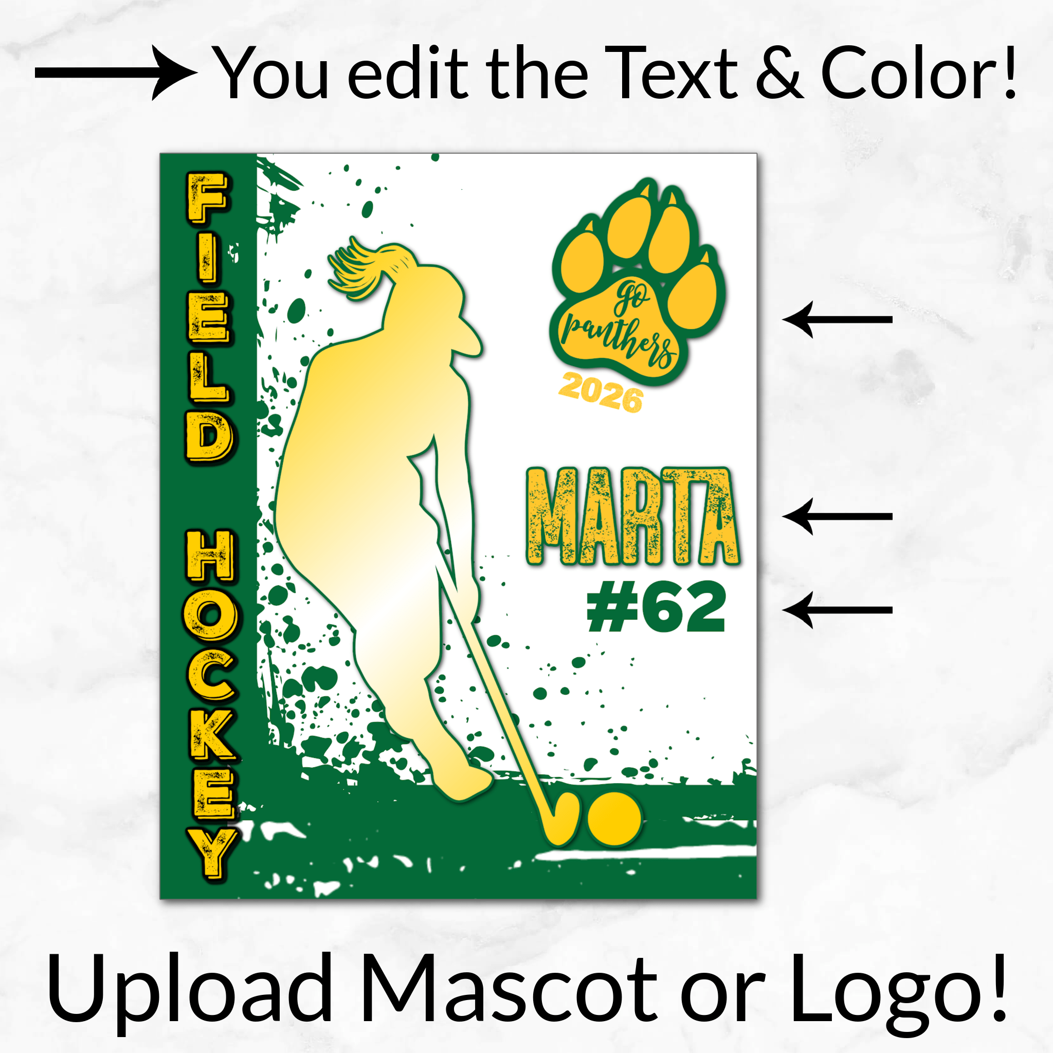 Field Hockey Digital Download Locker Decoration