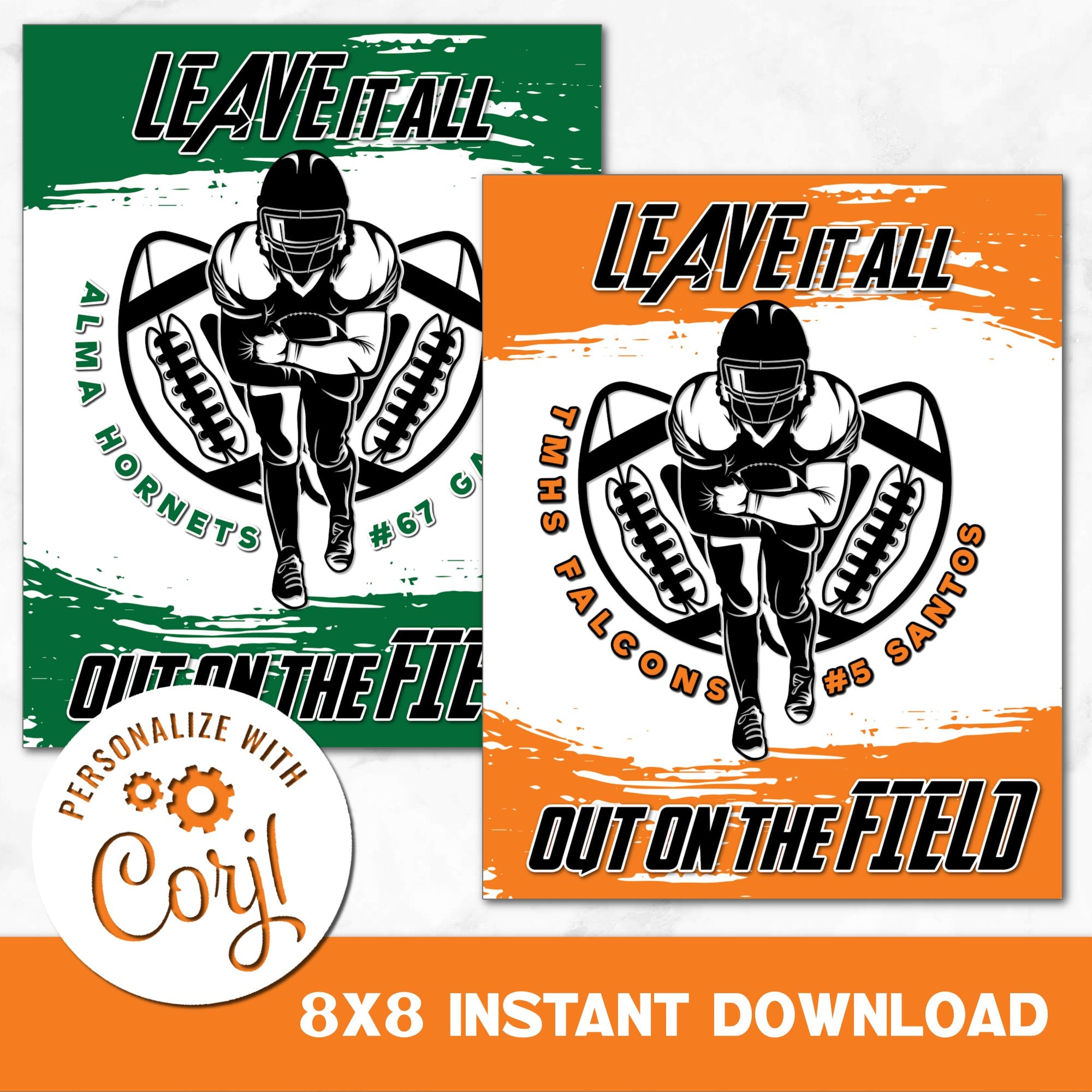 Football Leave It on the Field Digital Download Locker Decoration