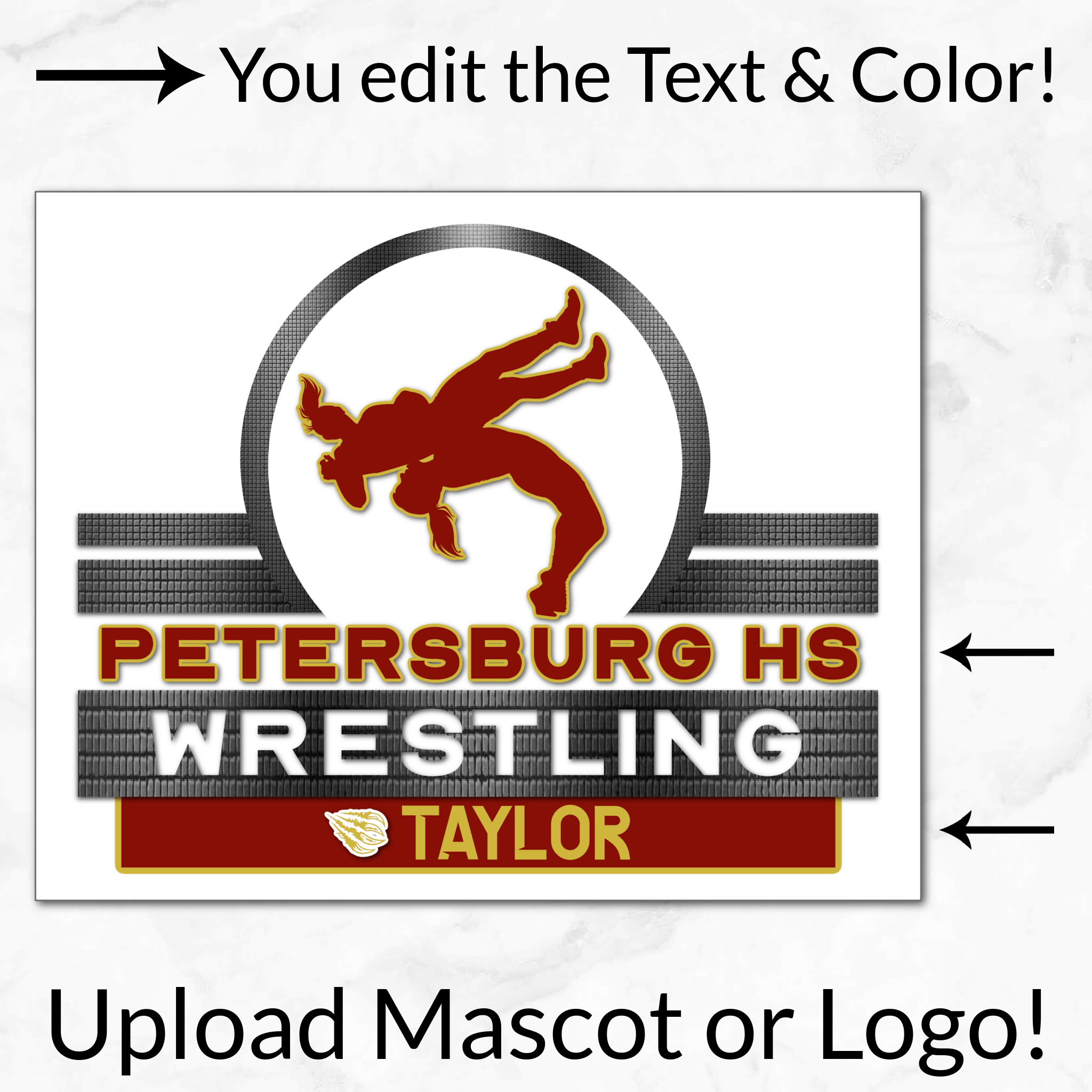 Girl's Wrestling Digital Download Locker Decoration