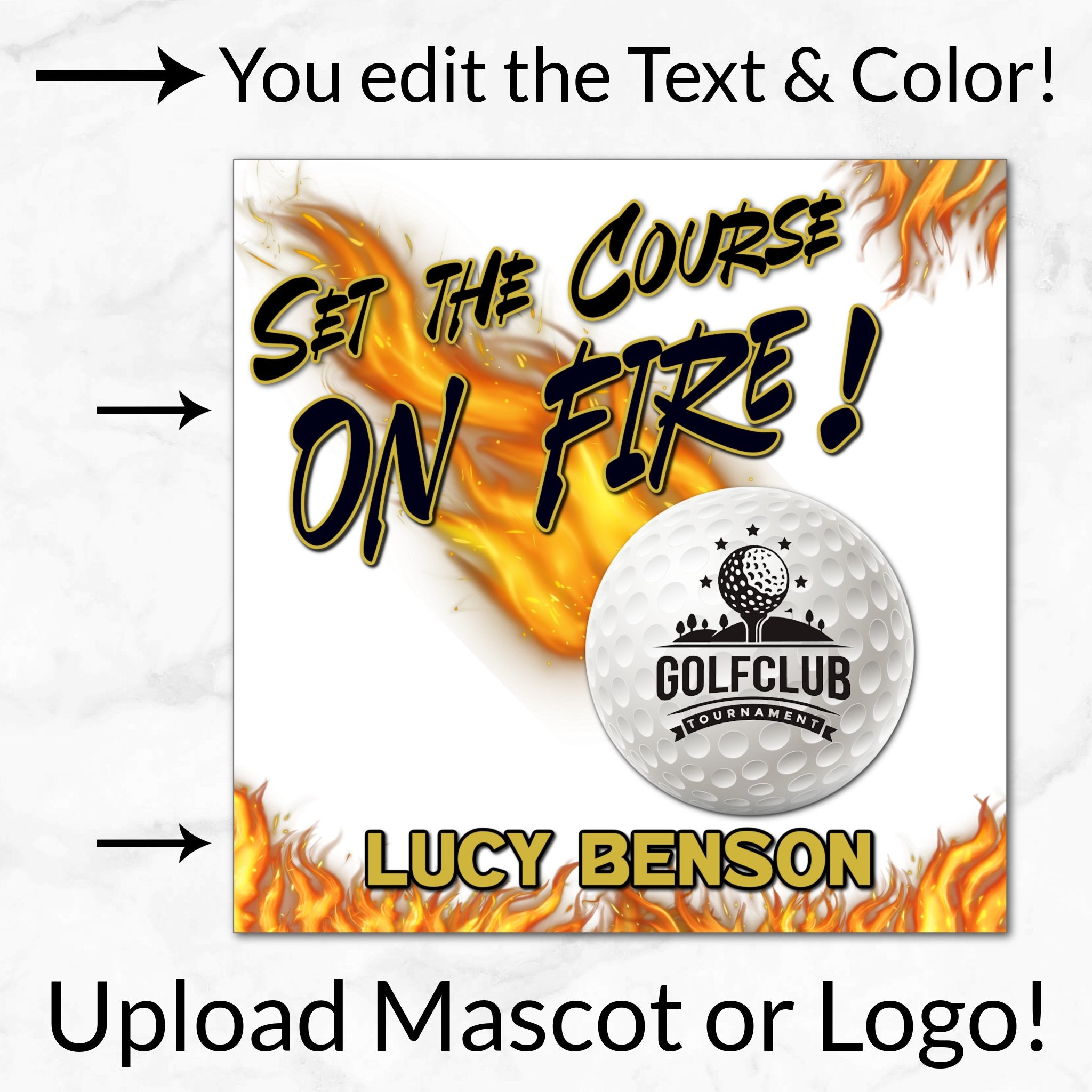 Golf Set the Course on Fire Digital Download Locker Decoration