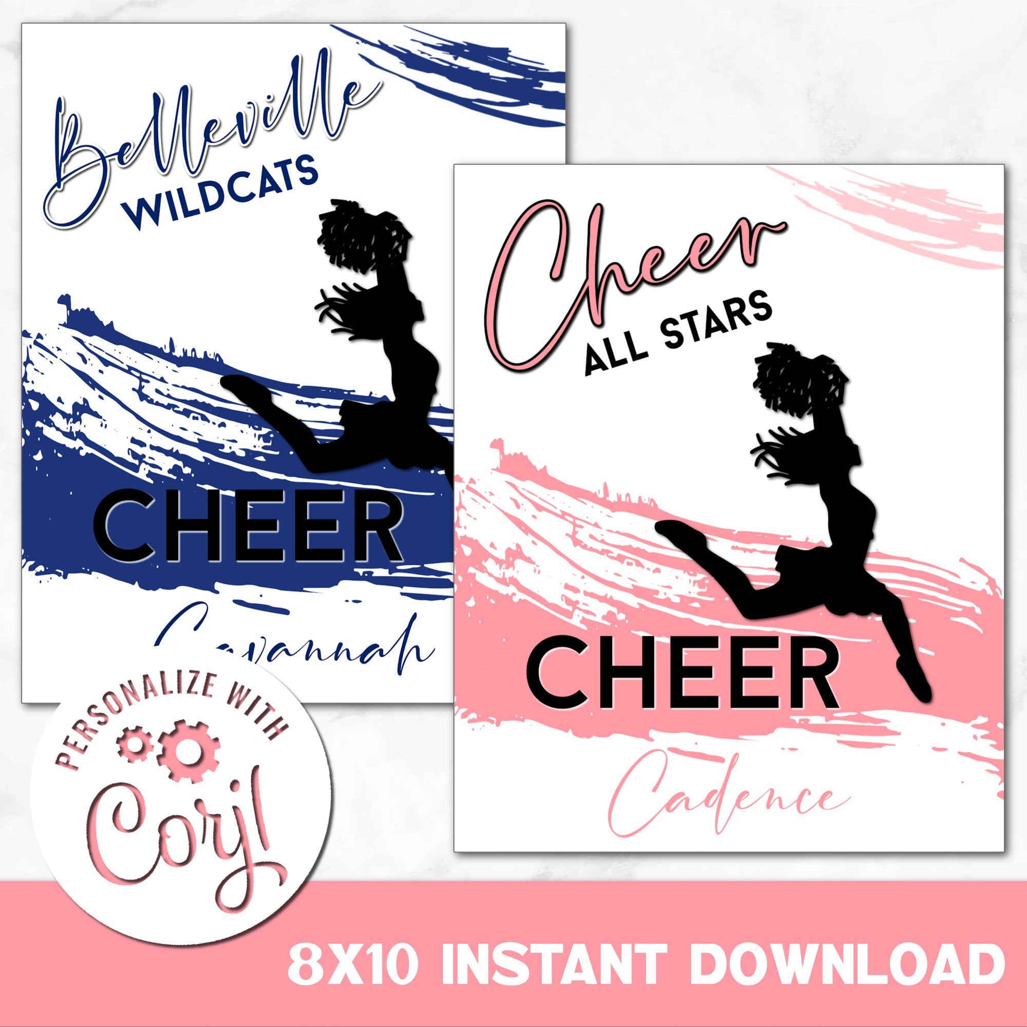 Leaping Cheerleader Digital Download Locker Decoration